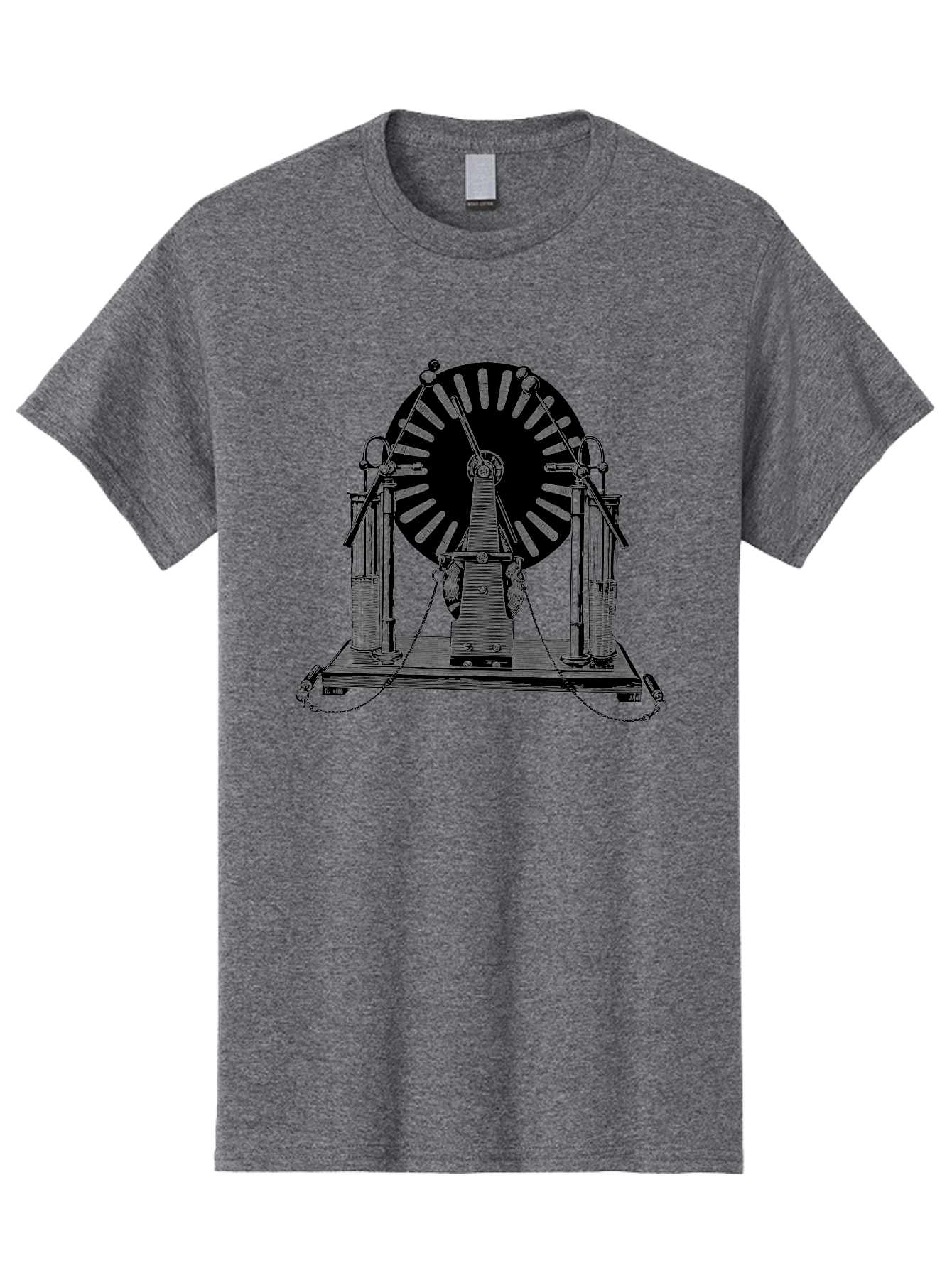Wimshurst-Machine Men'S Graphic Tee, 100% Cotton, Comfortable Casual Summer Wear, Machine Washable, Electrostatic Generator, Wimshurst Machine, Scientific Equipment, Vintage Technology, Static Electricity, Experimental Device, Aad663 7