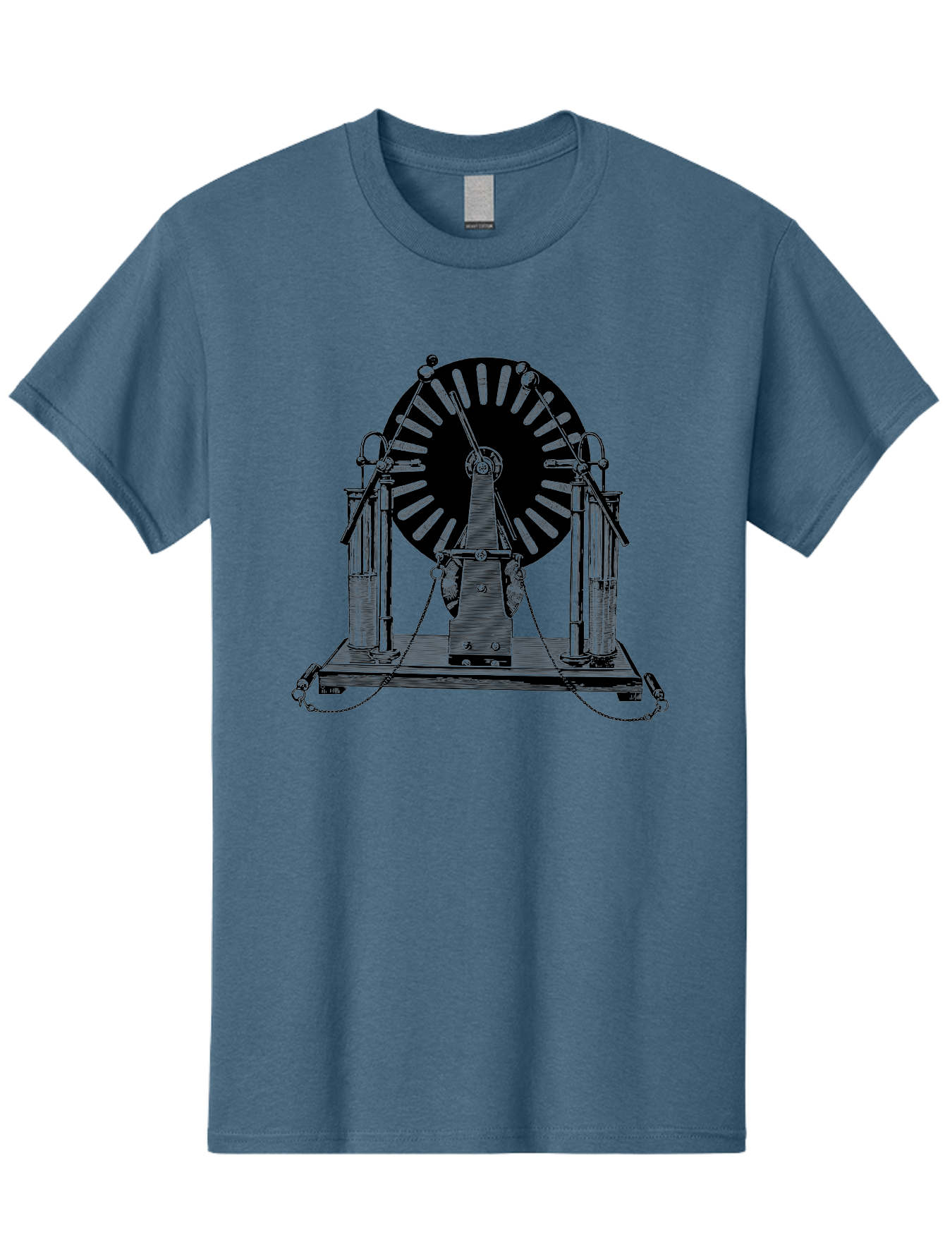 Wimshurst-Machine Men'S Graphic Tee, 100% Cotton, Comfortable Casual Summer Wear, Machine Washable, Electrostatic Generator, Wimshurst Machine, Scientific Equipment, Vintage Technology, Static Electricity, Experimental Device, Aad663 9