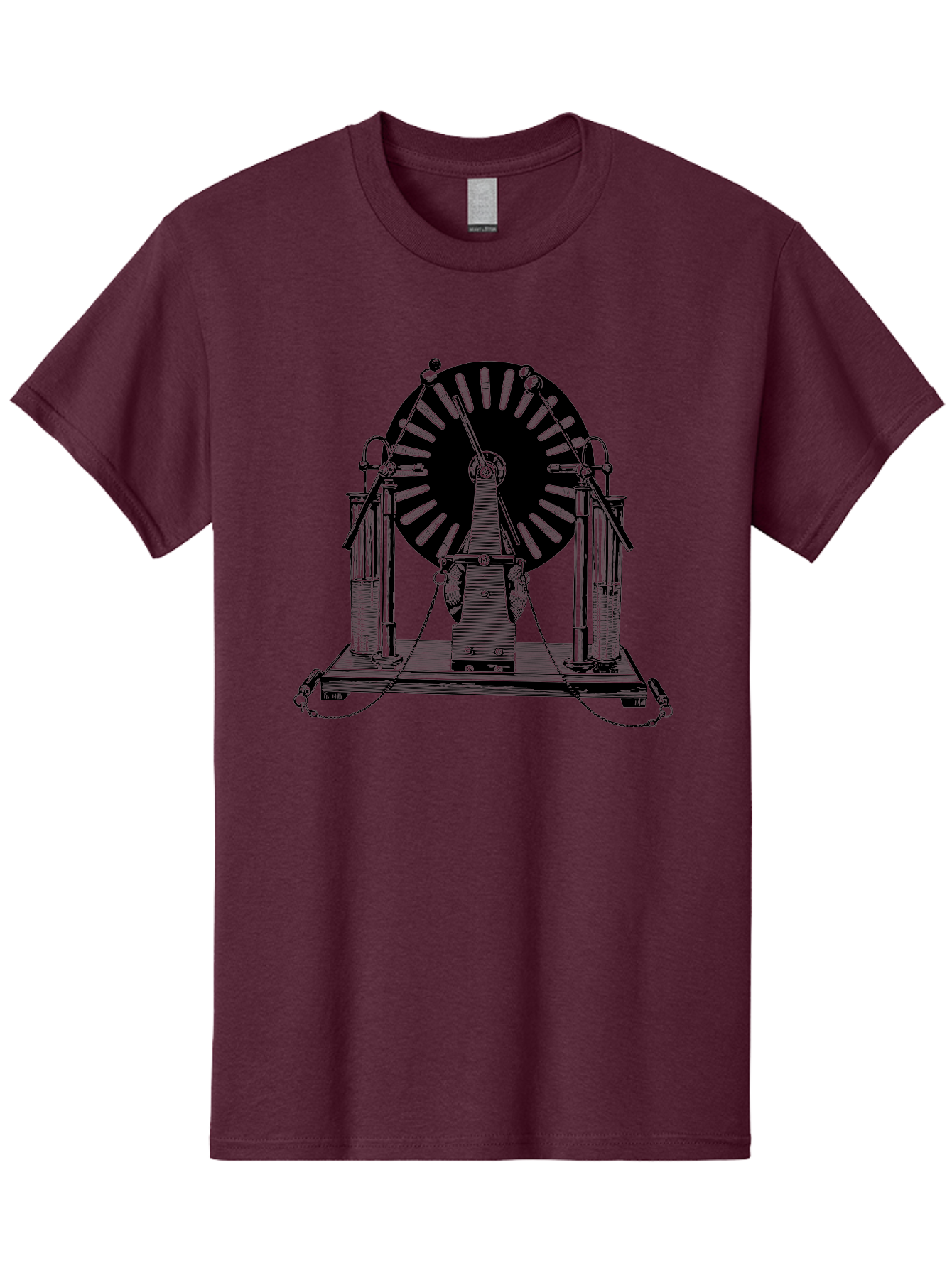 Wimshurst-Machine Men'S Graphic Tee, 100% Cotton, Comfortable Casual Summer Wear, Machine Washable, Electrostatic Generator, Wimshurst Machine, Scientific Equipment, Vintage Technology, Static Electricity, Experimental Device, Aad663 25