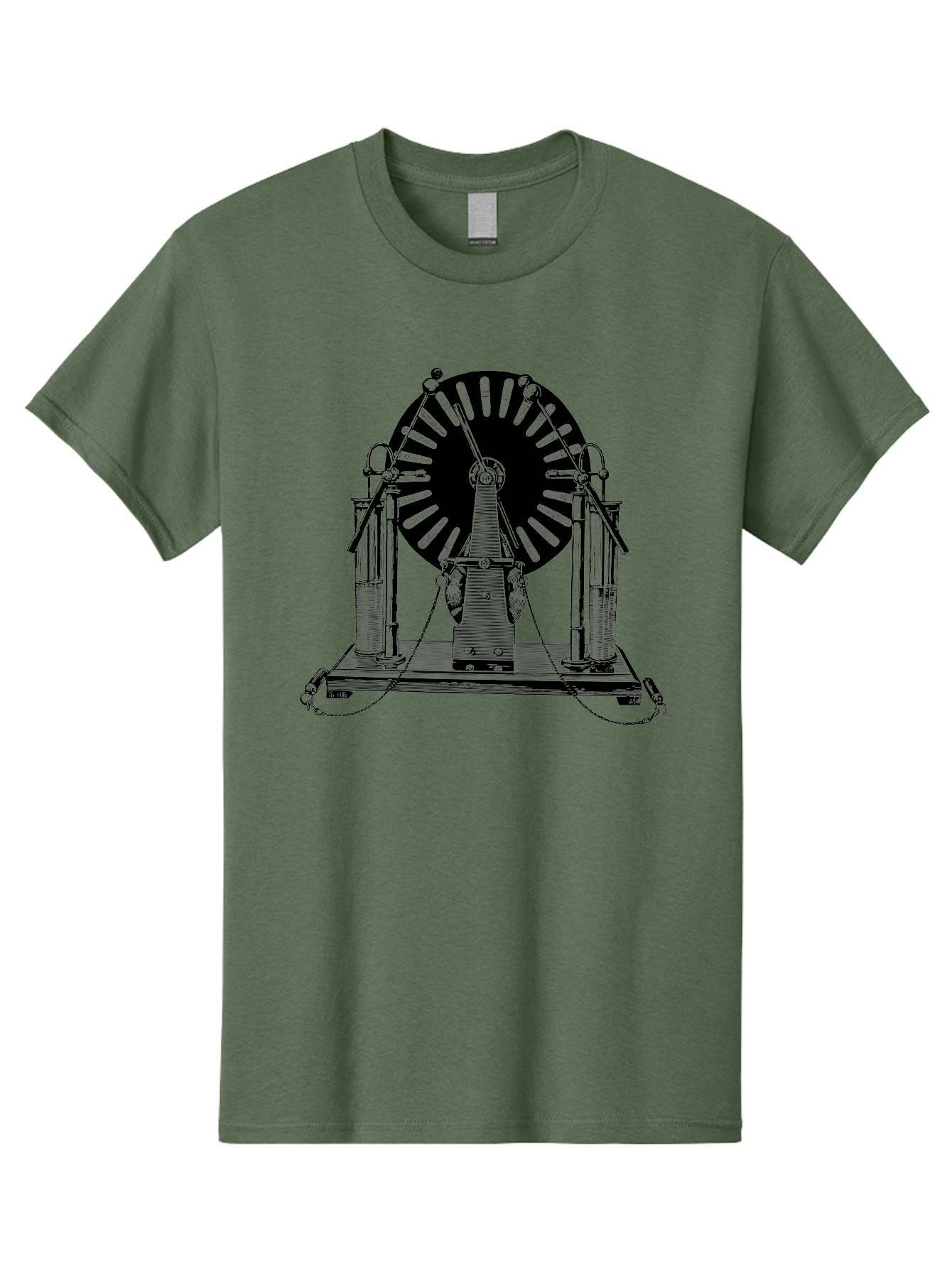 Wimshurst-Machine Men'S Graphic Tee, 100% Cotton, Comfortable Casual Summer Wear, Machine Washable, Electrostatic Generator, Wimshurst Machine, Scientific Equipment, Vintage Technology, Static Electricity, Experimental Device, Aad663 15
