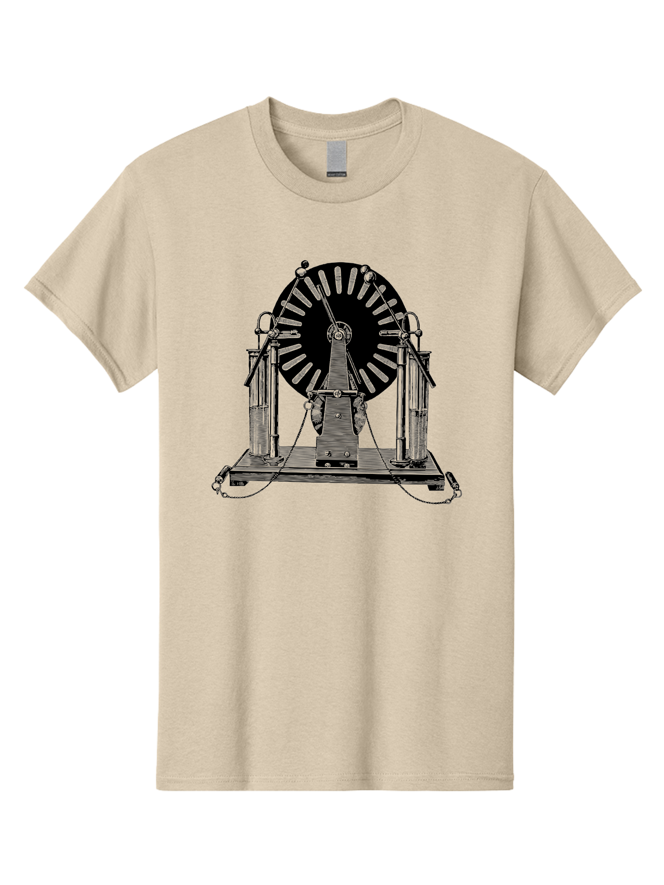 Wimshurst-Machine Men'S Graphic Tee, 100% Cotton, Comfortable Casual Summer Wear, Machine Washable, Electrostatic Generator, Wimshurst Machine, Scientific Equipment, Vintage Technology, Static Electricity, Experimental Device, Aad663 11