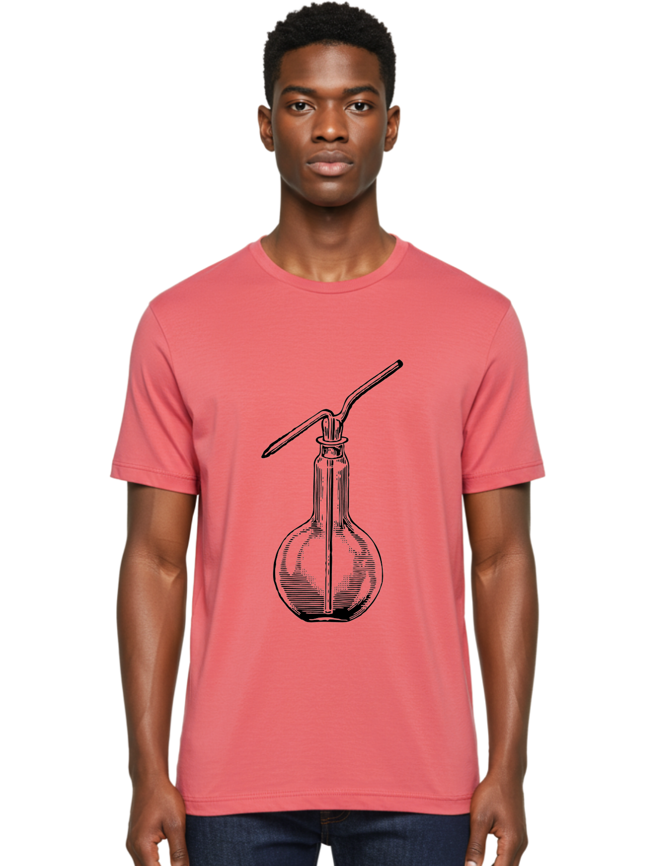 Woulfe-Bottle Men'S Graphic Tee, 100% Cotton, Comfortable Casual Summer Wear, Machine Washable, Laboratory Equipment, Glassware, Science Tools, Chemistry Lab, Wash Bottle, Chemical Apparatus, Scientific Instruments, Experimental Gear Aad665 12