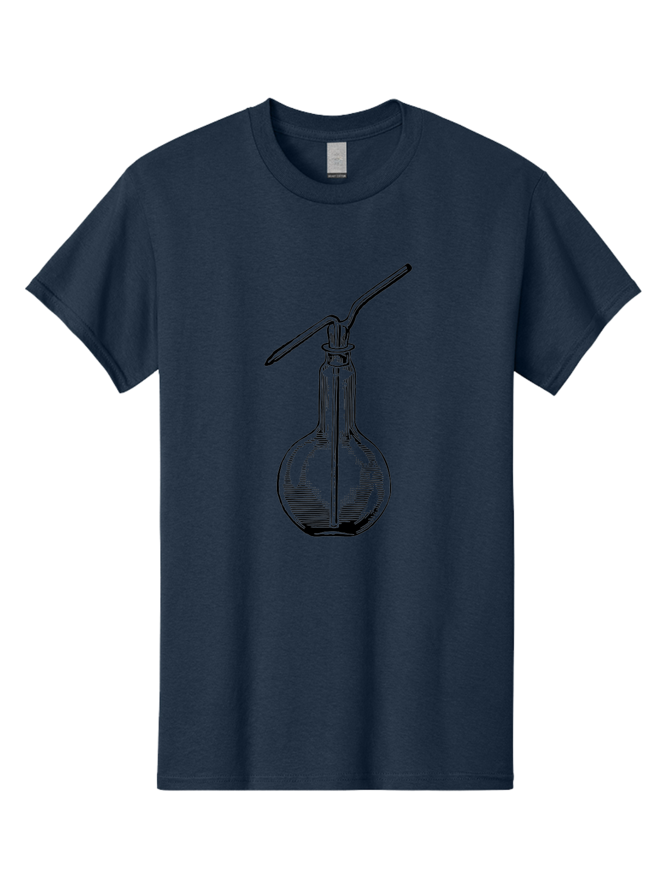 Woulfe-Bottle Men'S Graphic Tee, 100% Cotton, Comfortable Casual Summer Wear, Machine Washable, Laboratory Equipment, Glassware, Science Tools, Chemistry Lab, Wash Bottle, Chemical Apparatus, Scientific Instruments, Experimental Gear Aad665 23