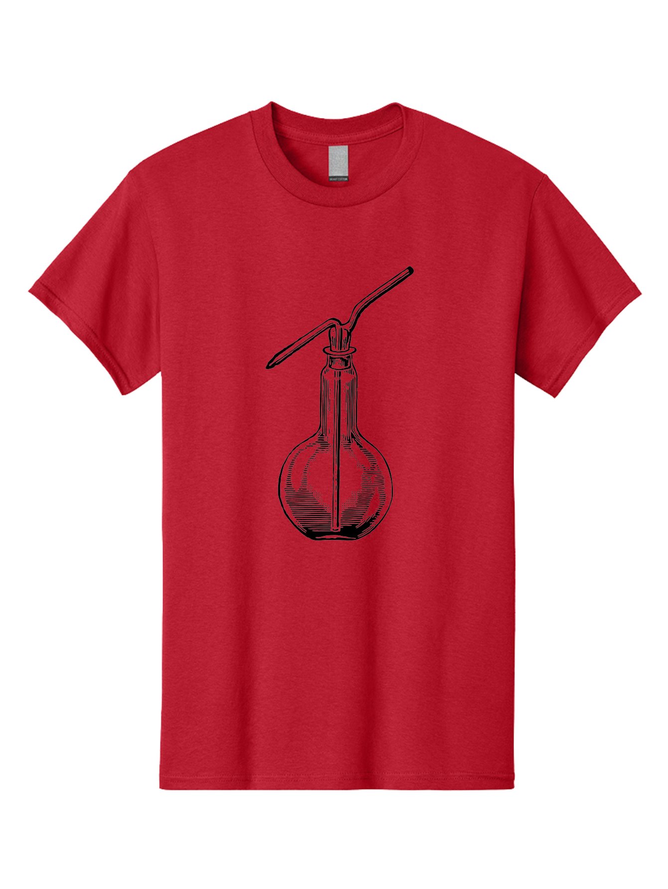 Woulfe-Bottle Men'S Graphic Tee, 100% Cotton, Comfortable Casual Summer Wear, Machine Washable, Laboratory Equipment, Glassware, Science Tools, Chemistry Lab, Wash Bottle, Chemical Apparatus, Scientific Instruments, Experimental Gear Aad665 21