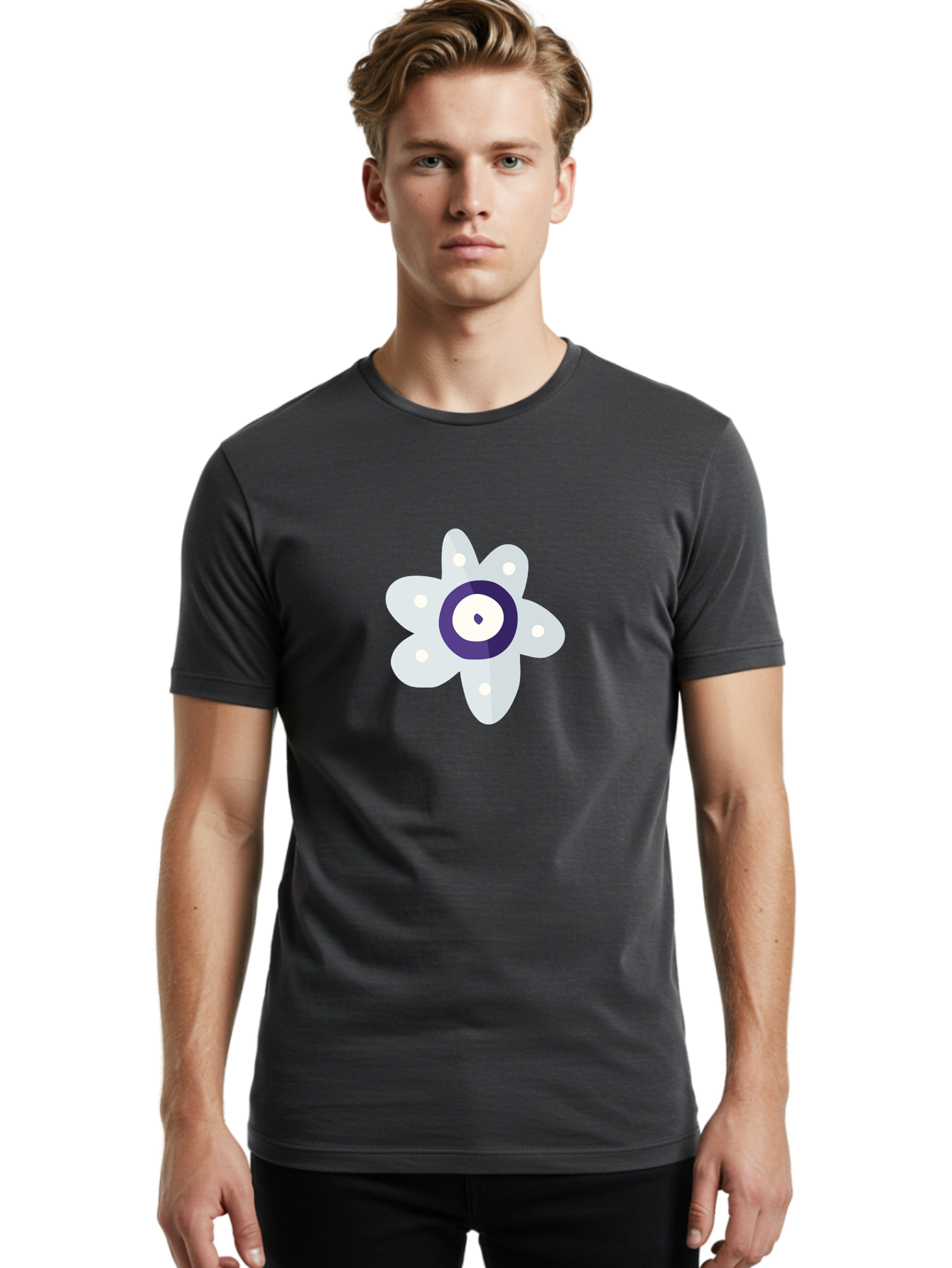 All-Seeing-Flower Men'S Graphic Tee, 100% Cotton, Comfortable Casual Summer Wear, Machine Washable, All-Seeing Eye, Mystical Symbol, Spiritual Icon, Symbolic Eye, Mystic Graphics, Abstract Art, Symbolic Imagery, Esoteric Symbols Aad667 14
