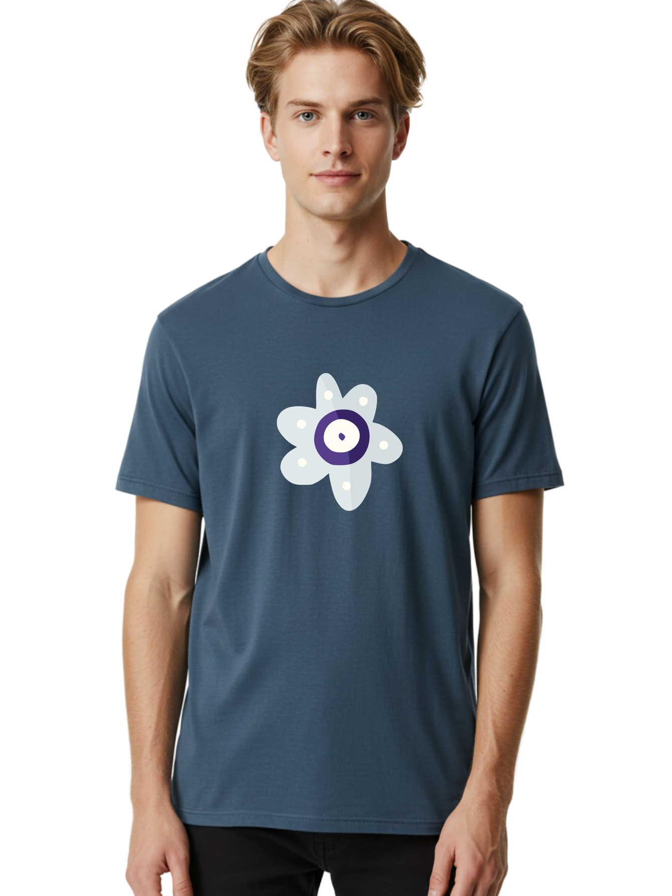 All-Seeing-Flower Men'S Graphic Tee, 100% Cotton, Comfortable Casual Summer Wear, Machine Washable, All-Seeing Eye, Mystical Symbol, Spiritual Icon, Symbolic Eye, Mystic Graphics, Abstract Art, Symbolic Imagery, Esoteric Symbols Aad667 10