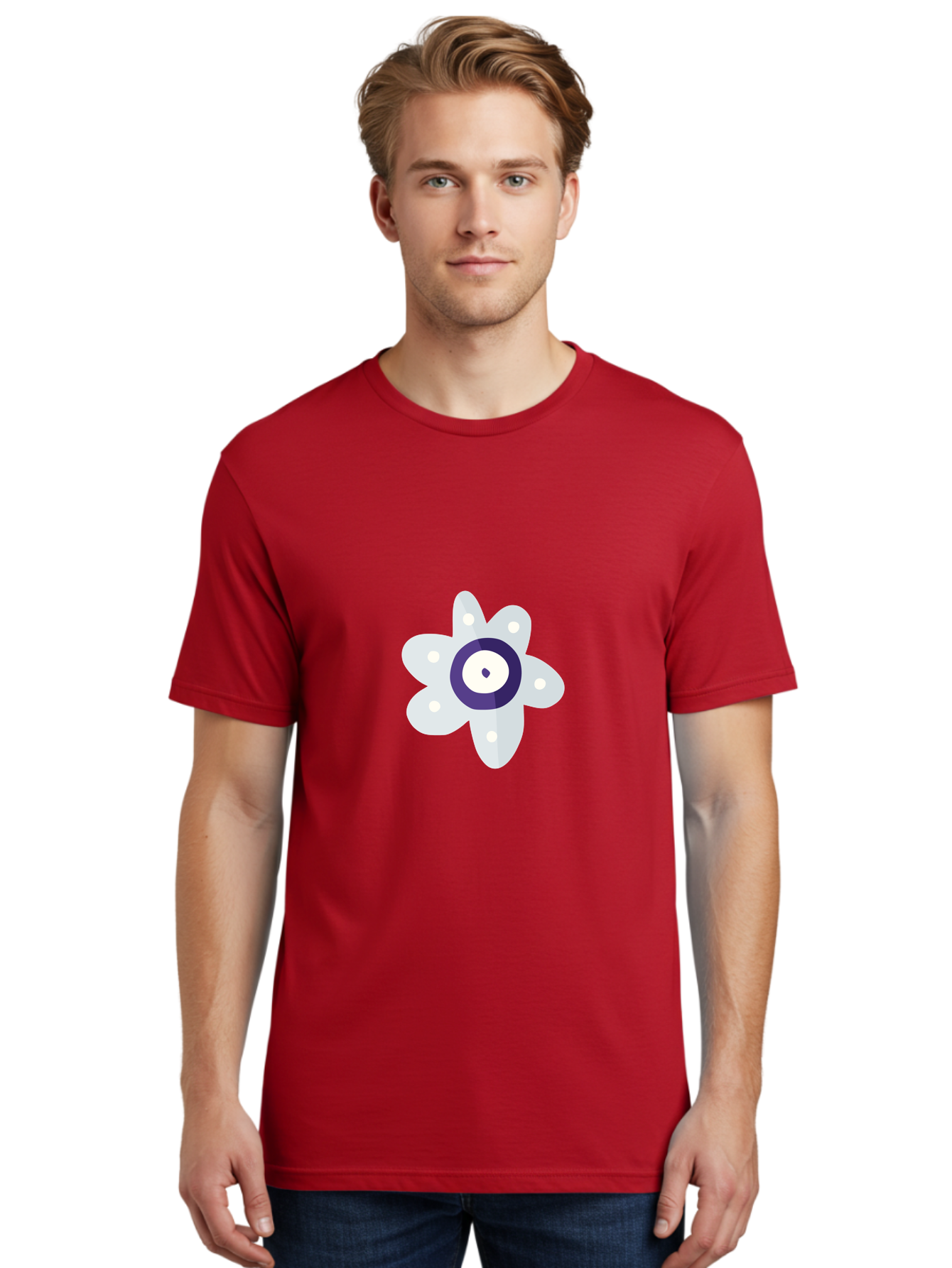 All-Seeing-Flower Men'S Graphic Tee, 100% Cotton, Comfortable Casual Summer Wear, Machine Washable, All-Seeing Eye, Mystical Symbol, Spiritual Icon, Symbolic Eye, Mystic Graphics, Abstract Art, Symbolic Imagery, Esoteric Symbols Aad667 16