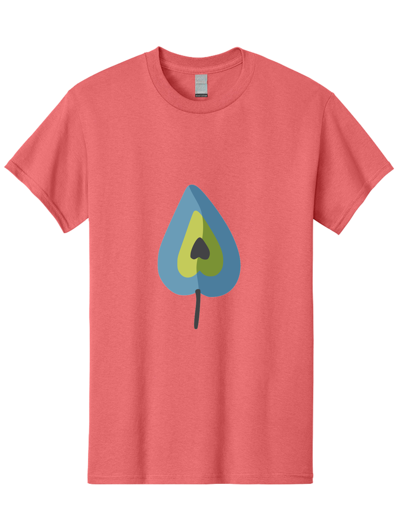 Avocado-1 Men'S Graphic Tee, 100% Cotton, Comfortable Casual Summer Wear, Machine Washable, Stylized Leaf, Blue And Yellow Design, Heart-Shaped Center, Black Stem, Abstract Art, Modern Illustration, Symbolic Leaf, Minimalist Graphic Aad668 27