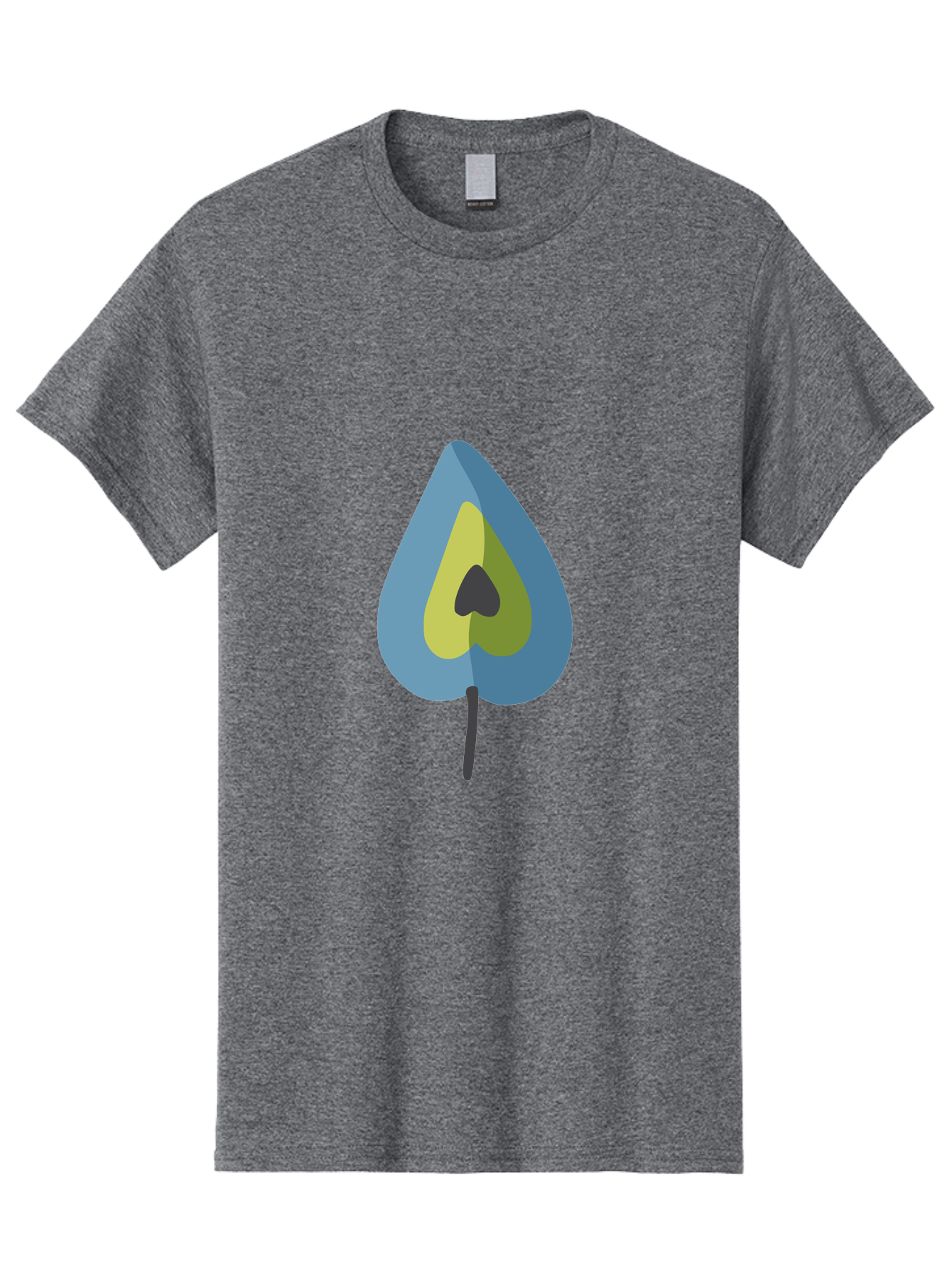 Avocado-1 Men'S Graphic Tee, 100% Cotton, Comfortable Casual Summer Wear, Machine Washable, Stylized Leaf, Blue And Yellow Design, Heart-Shaped Center, Black Stem, Abstract Art, Modern Illustration, Symbolic Leaf, Minimalist Graphic Aad668 7