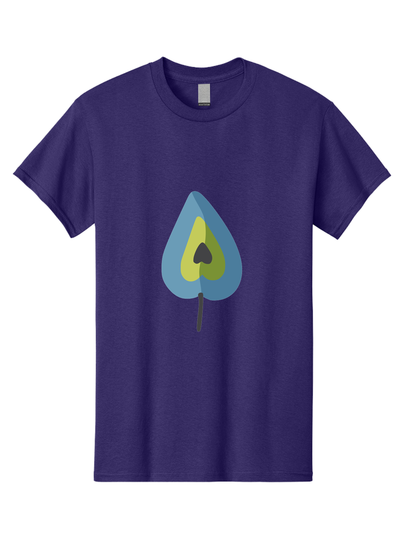 Avocado-1 Men'S Graphic Tee, 100% Cotton, Comfortable Casual Summer Wear, Machine Washable, Stylized Leaf, Blue And Yellow Design, Heart-Shaped Center, Black Stem, Abstract Art, Modern Illustration, Symbolic Leaf, Minimalist Graphic Aad668 9