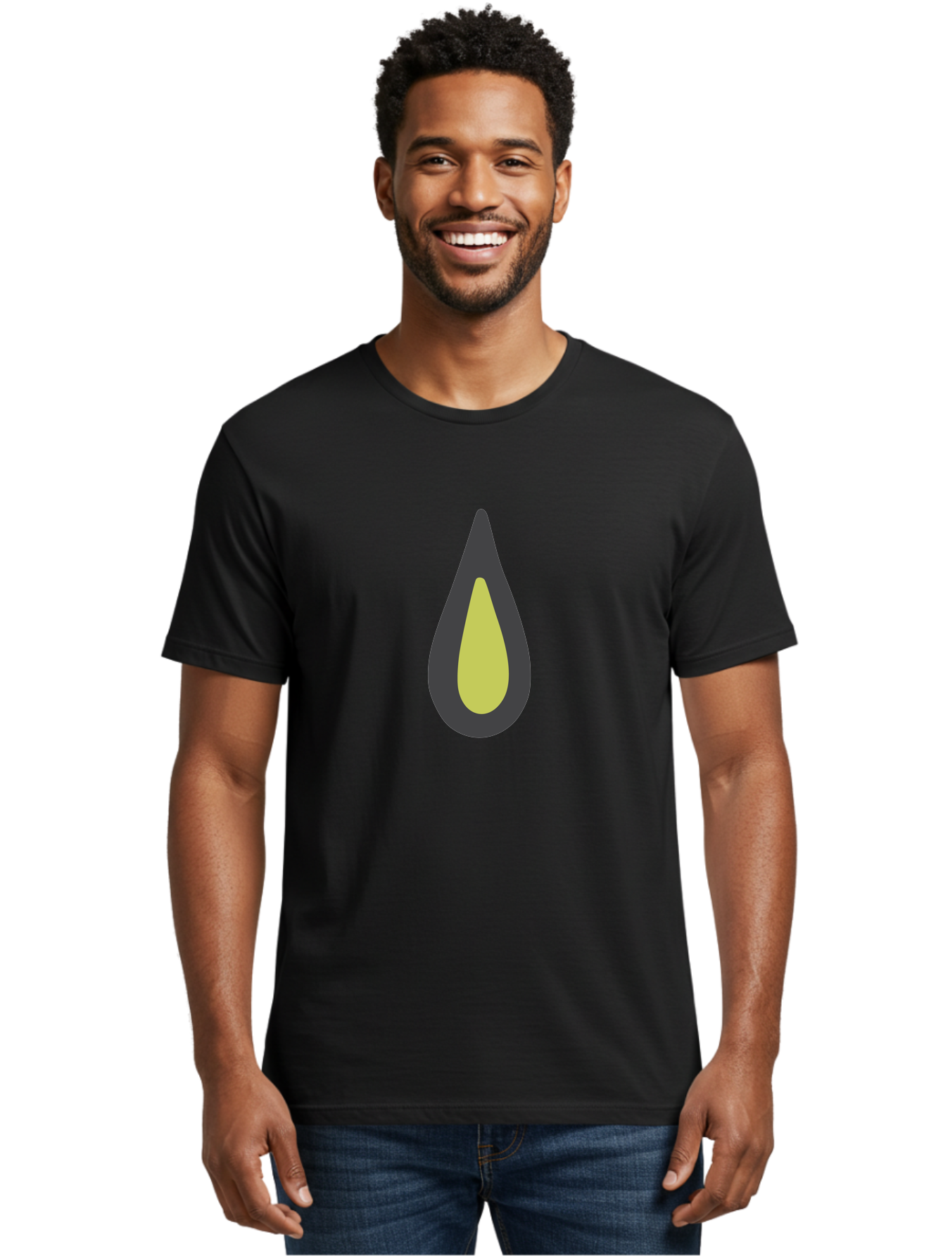 Avocado-2 Men'S Graphic Tee, 100% Cotton, Comfortable Casual Summer Wear, Machine Washable, Avocado Illustration, Simple Design, Minimalist Art, Yellow And Black Colors, Fruit Icon, Healthy Food Symbol, Green Background Ignored, Aad669 22