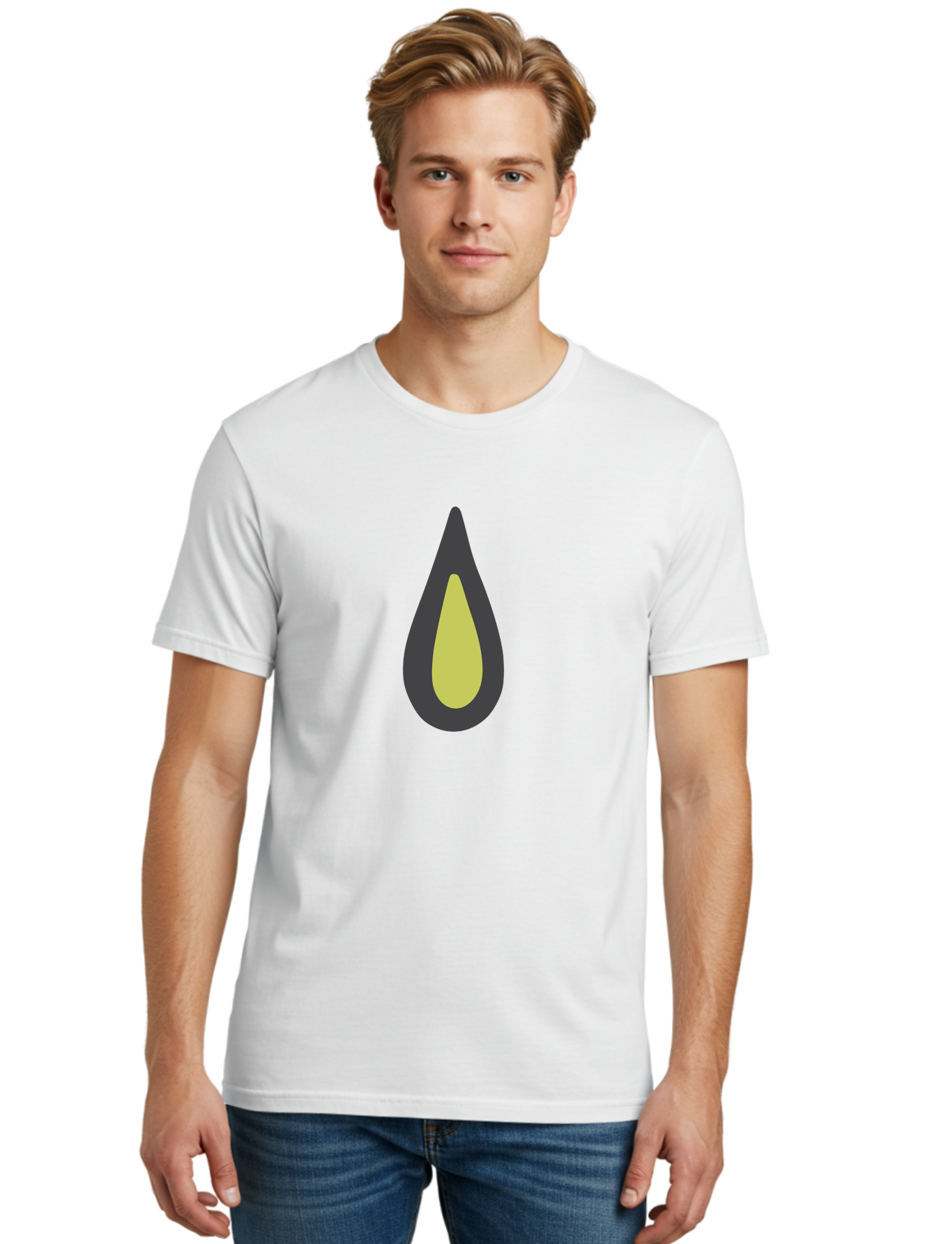 Avocado-2 Men'S Graphic Tee, 100% Cotton, Comfortable Casual Summer Wear, Machine Washable, Avocado Illustration, Simple Design, Minimalist Art, Yellow And Black Colors, Fruit Icon, Healthy Food Symbol, Green Background Ignored, Aad669 30
