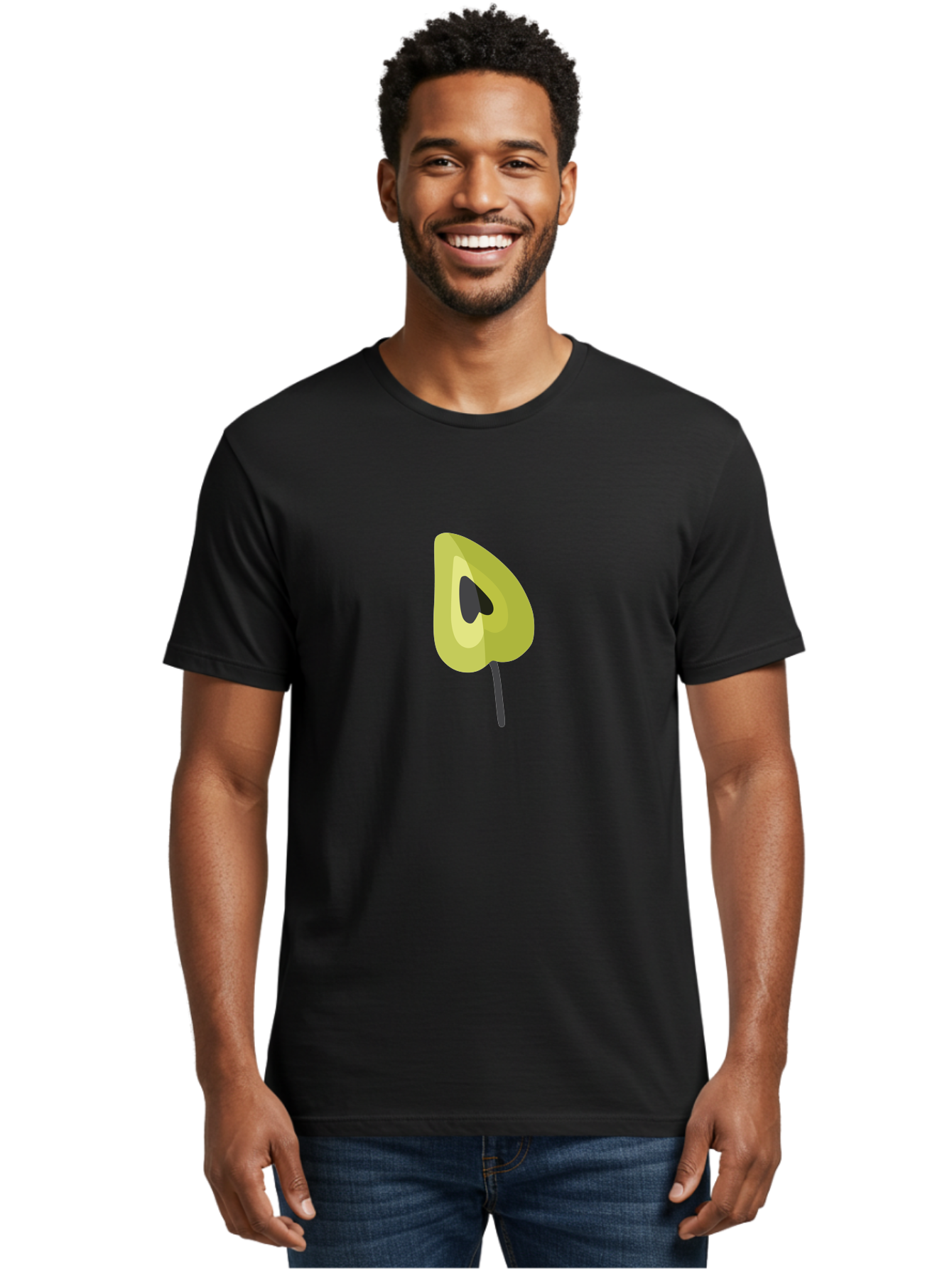 Avocado-Half Men'S Graphic Tee, 100% Cotton, Comfortable Casual Summer Wear, Machine Washable, Avocado Illustration, Halved Avocado, Heart Shape Pit, Simple Design, Minimalist Art, Food Graphic, Healthy Eating, Nutrition Symbol Aad670 8