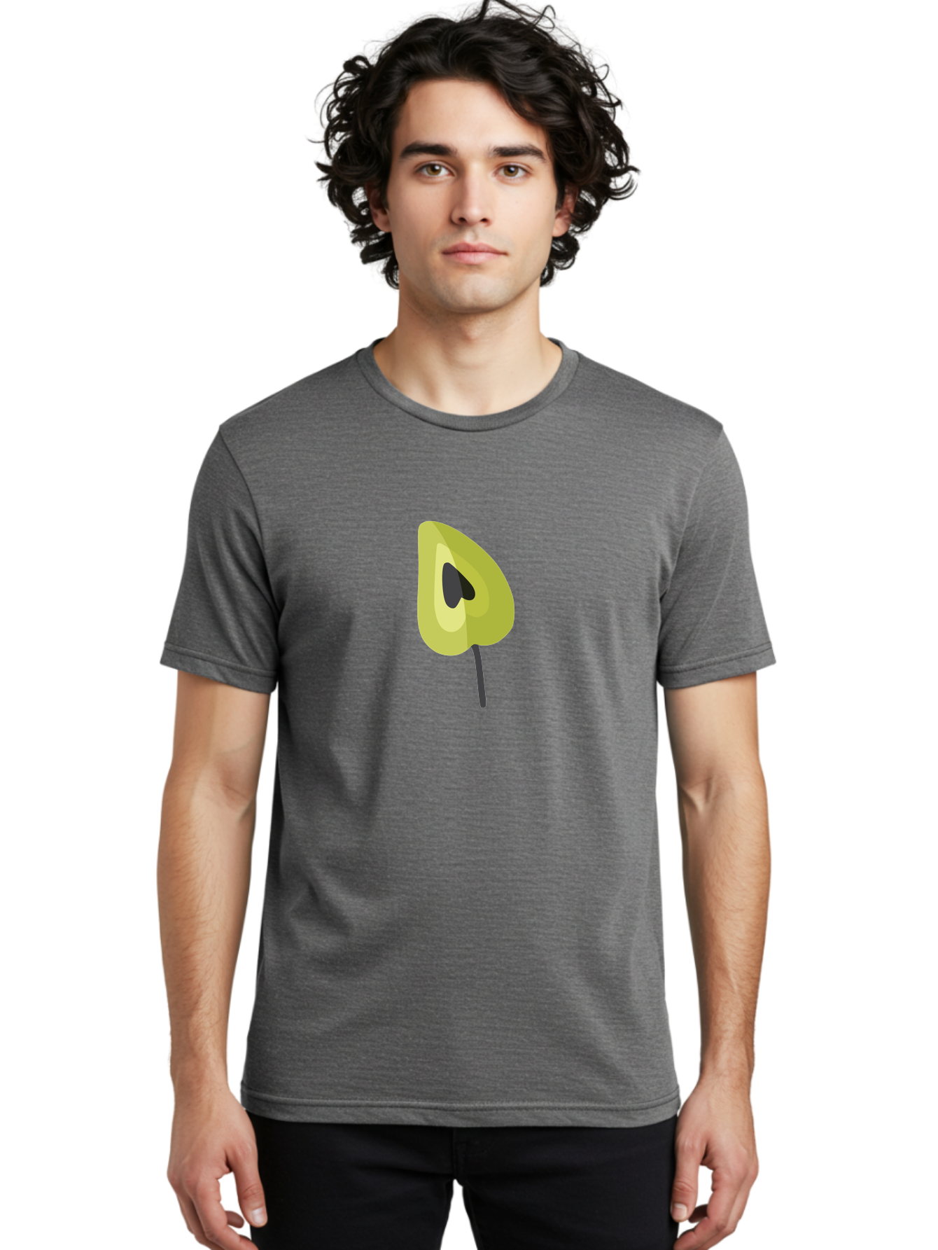 Avocado-Half Men'S Graphic Tee, 100% Cotton, Comfortable Casual Summer Wear, Machine Washable, Avocado Illustration, Halved Avocado, Heart Shape Pit, Simple Design, Minimalist Art, Food Graphic, Healthy Eating, Nutrition Symbol Aad670 20