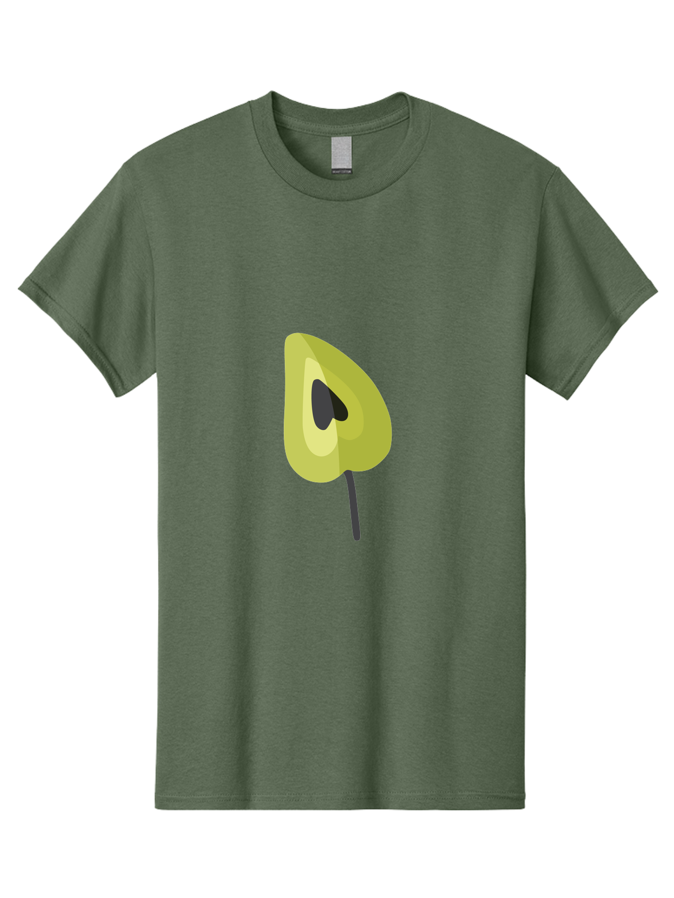 Avocado-Half Men'S Graphic Tee, 100% Cotton, Comfortable Casual Summer Wear, Machine Washable, Avocado Illustration, Halved Avocado, Heart Shape Pit, Simple Design, Minimalist Art, Food Graphic, Healthy Eating, Nutrition Symbol Aad670 3