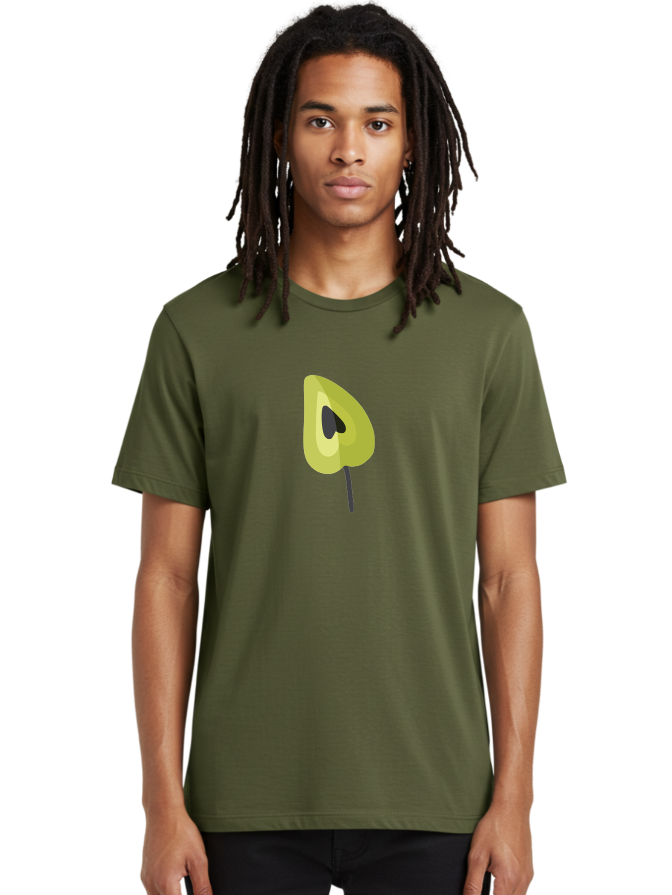 Avocado-Half Men'S Graphic Tee, 100% Cotton, Comfortable Casual Summer Wear, Machine Washable, Avocado Illustration, Halved Avocado, Heart Shape Pit, Simple Design, Minimalist Art, Food Graphic, Healthy Eating, Nutrition Symbol Aad670 4