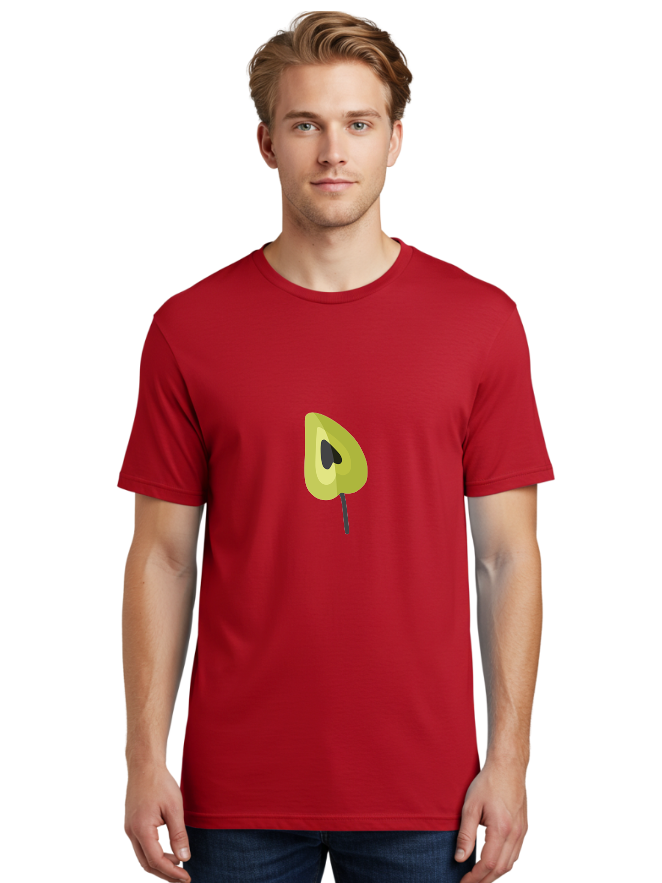 Avocado-Half Men'S Graphic Tee, 100% Cotton, Comfortable Casual Summer Wear, Machine Washable, Avocado Illustration, Halved Avocado, Heart Shape Pit, Simple Design, Minimalist Art, Food Graphic, Healthy Eating, Nutrition Symbol Aad670 22