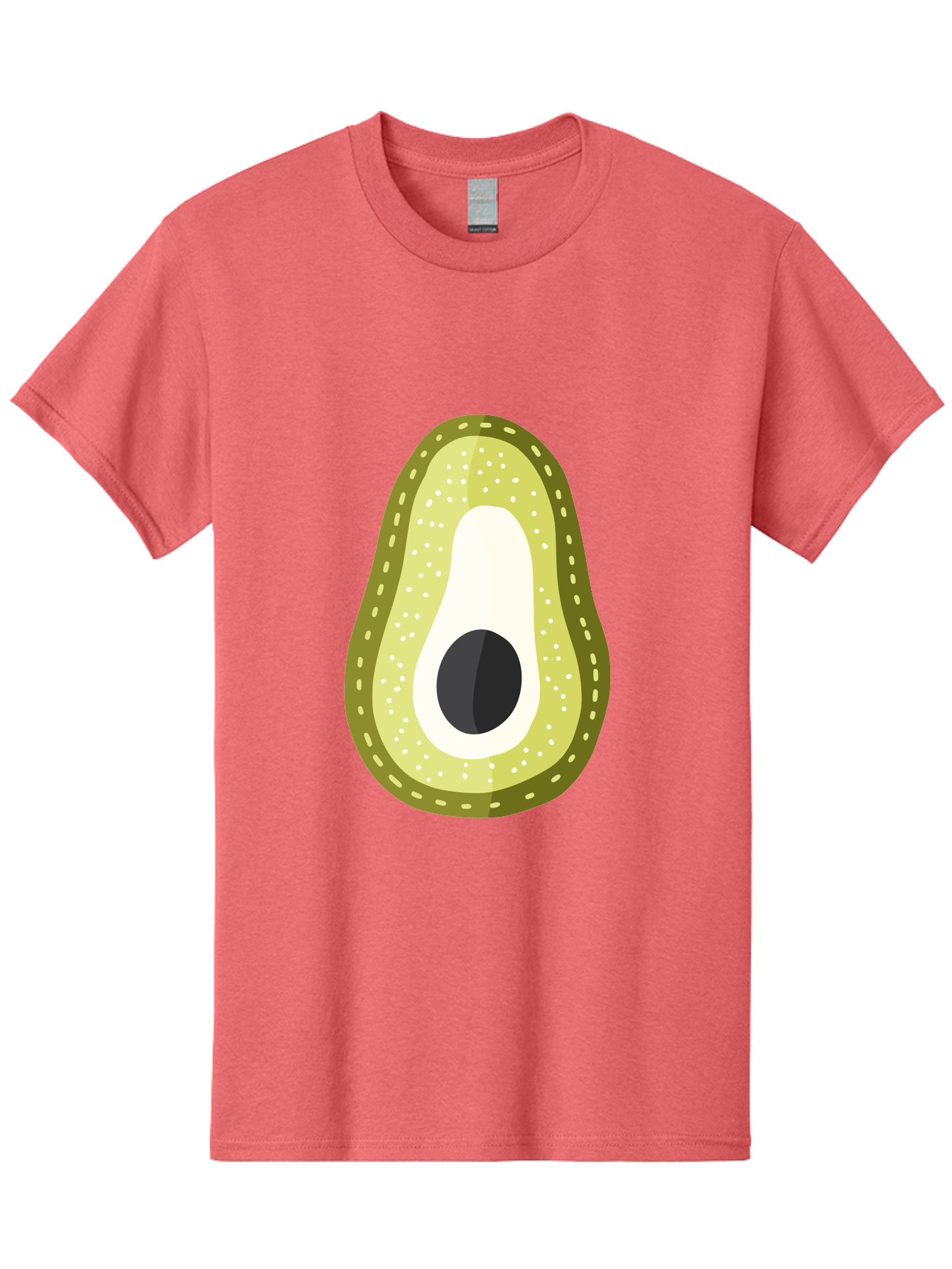 Avocado Men'S Graphic Tee, 100% Cotton, Comfortable Casual Summer Wear, Machine Washable, Avocado Slice, Ripe Avocado, Green Fruit, Single Pit, Avocado Texture, Cartoon Style, Healthy Eating, Nutritious Food, Fruit Illustration Aad671 25