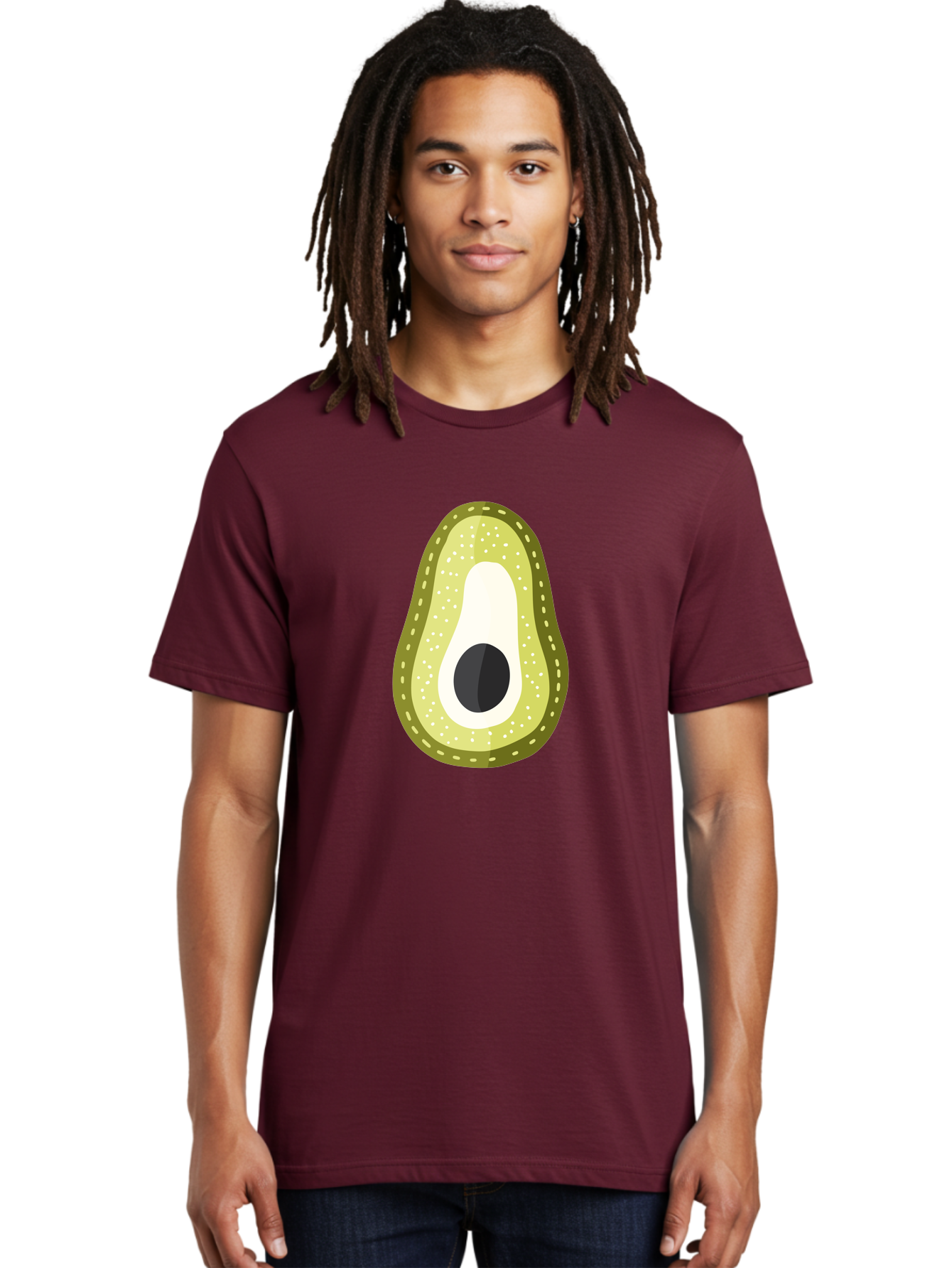 Avocado Men'S Graphic Tee, 100% Cotton, Comfortable Casual Summer Wear, Machine Washable, Avocado Slice, Ripe Avocado, Green Fruit, Single Pit, Avocado Texture, Cartoon Style, Healthy Eating, Nutritious Food, Fruit Illustration Aad671 6