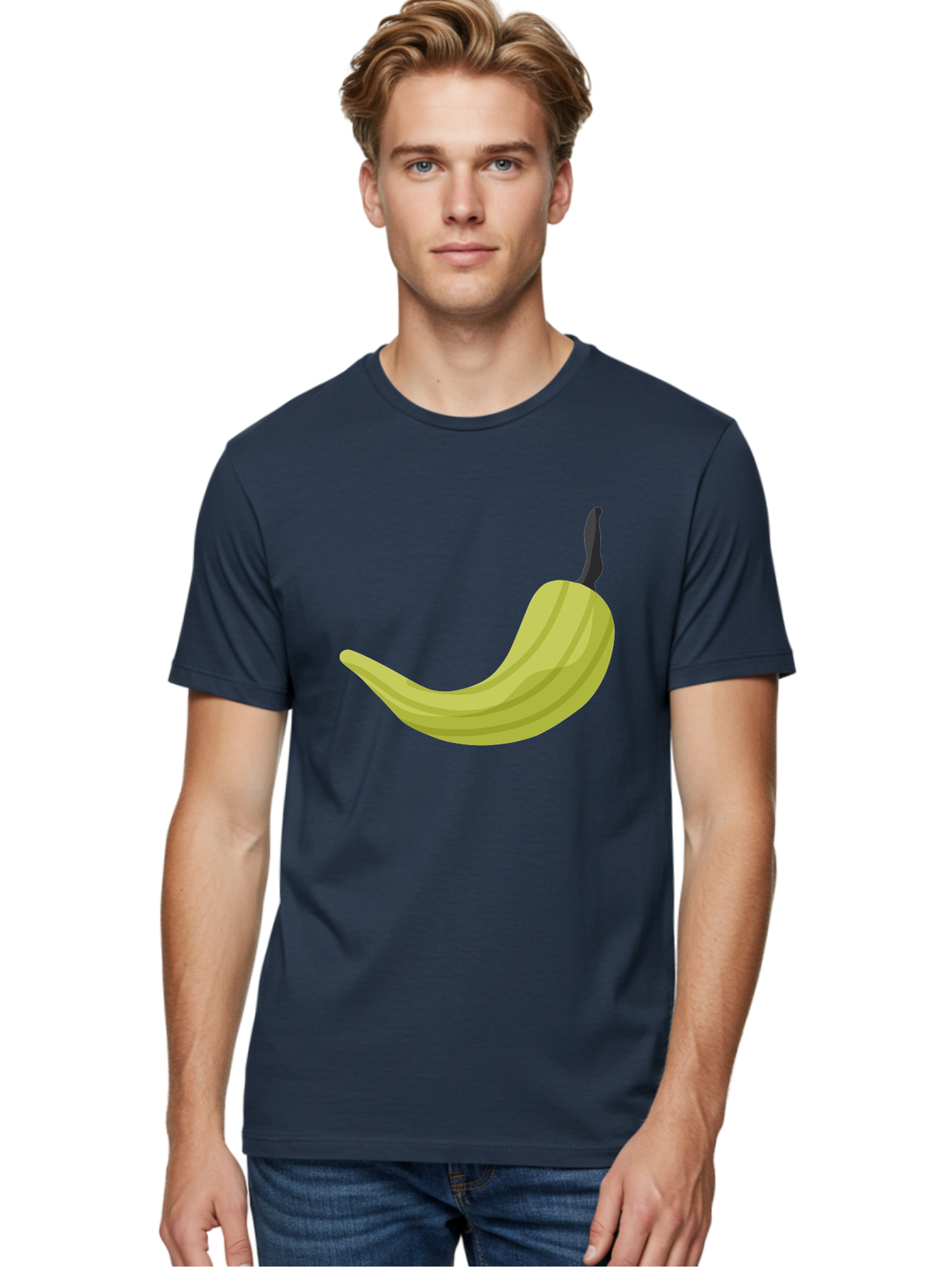 Banana Men'S Graphic Tee, 100% Cotton, Comfortable Casual Summer Wear, Machine Washable, Yellow Banana, Ripe Fruit, Healthy Snack, Digital Illustration, Cartoon Style, Simple Design, Fruit Icon Aad672 14