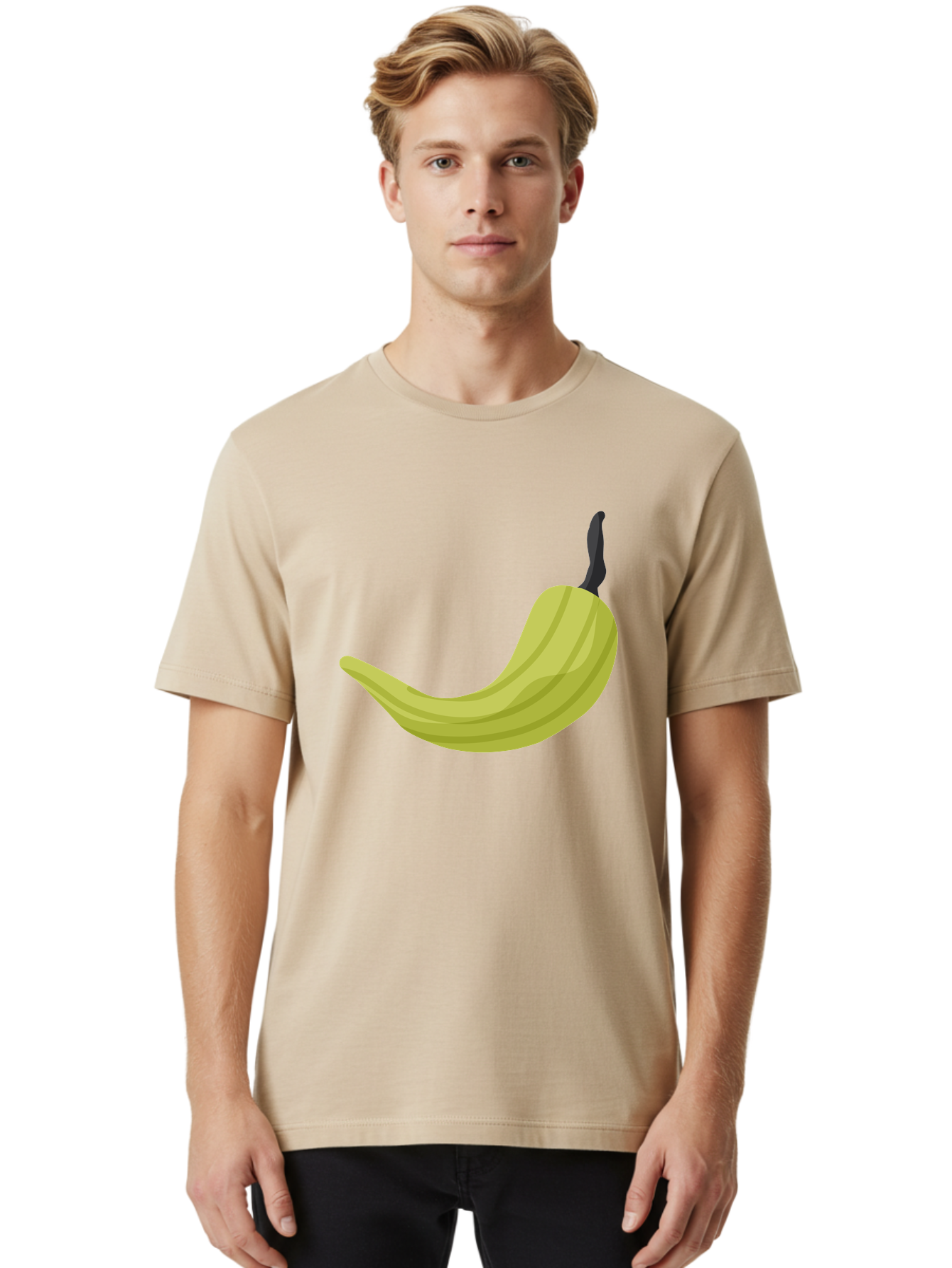Banana Men'S Graphic Tee, 100% Cotton, Comfortable Casual Summer Wear, Machine Washable, Yellow Banana, Ripe Fruit, Healthy Snack, Digital Illustration, Cartoon Style, Simple Design, Fruit Icon Aad672 6