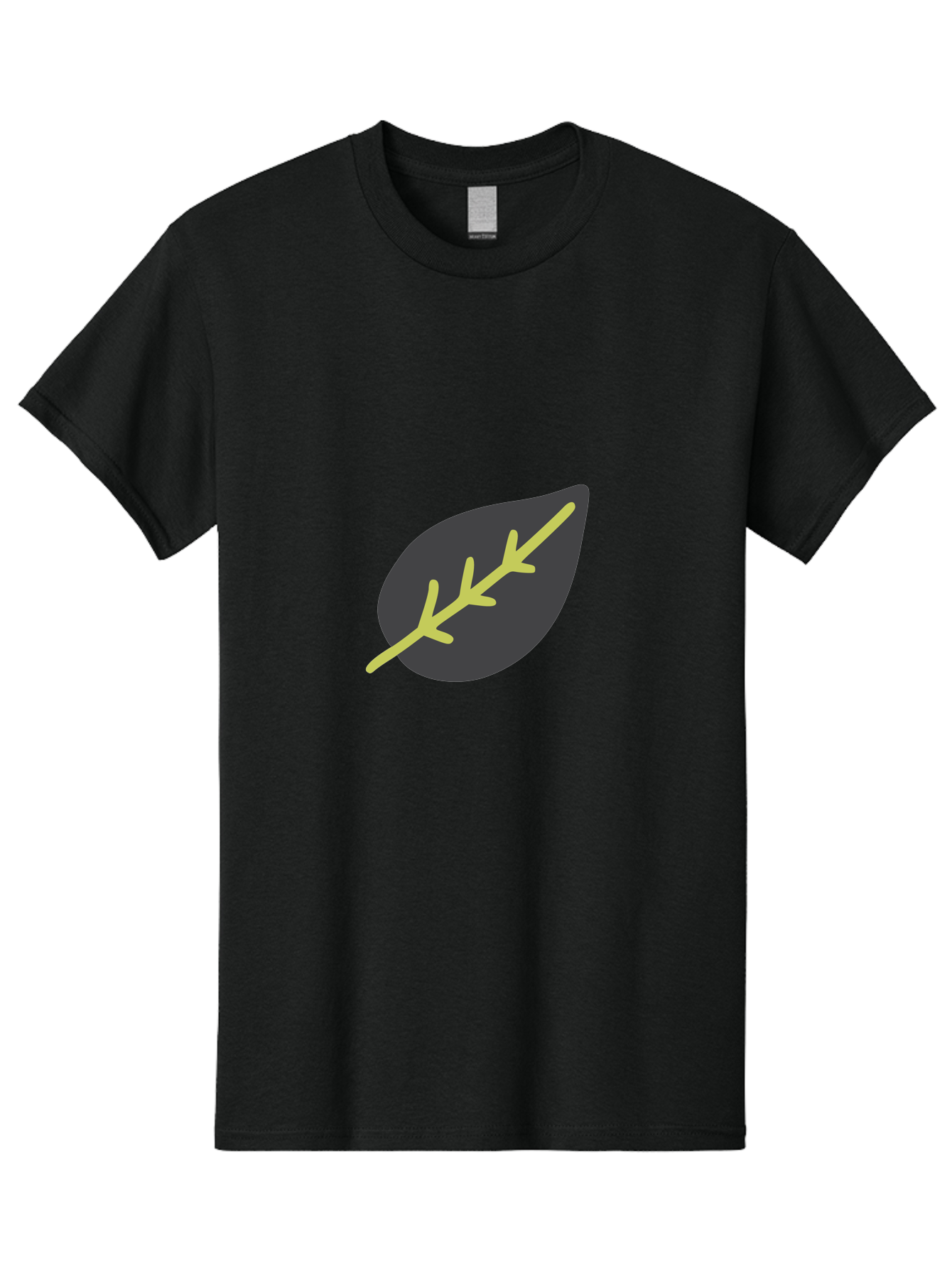Black-Leaf Men'S Graphic Tee, 100% Cotton, Comfortable Casual Summer Wear, Machine Washable, Simple Leaf Design, Minimalist Illustration, Dark Leaf With Yellow Veins, Leaf Icon, Nature Symbol, Eco-Friendly Graphic Aad675 21