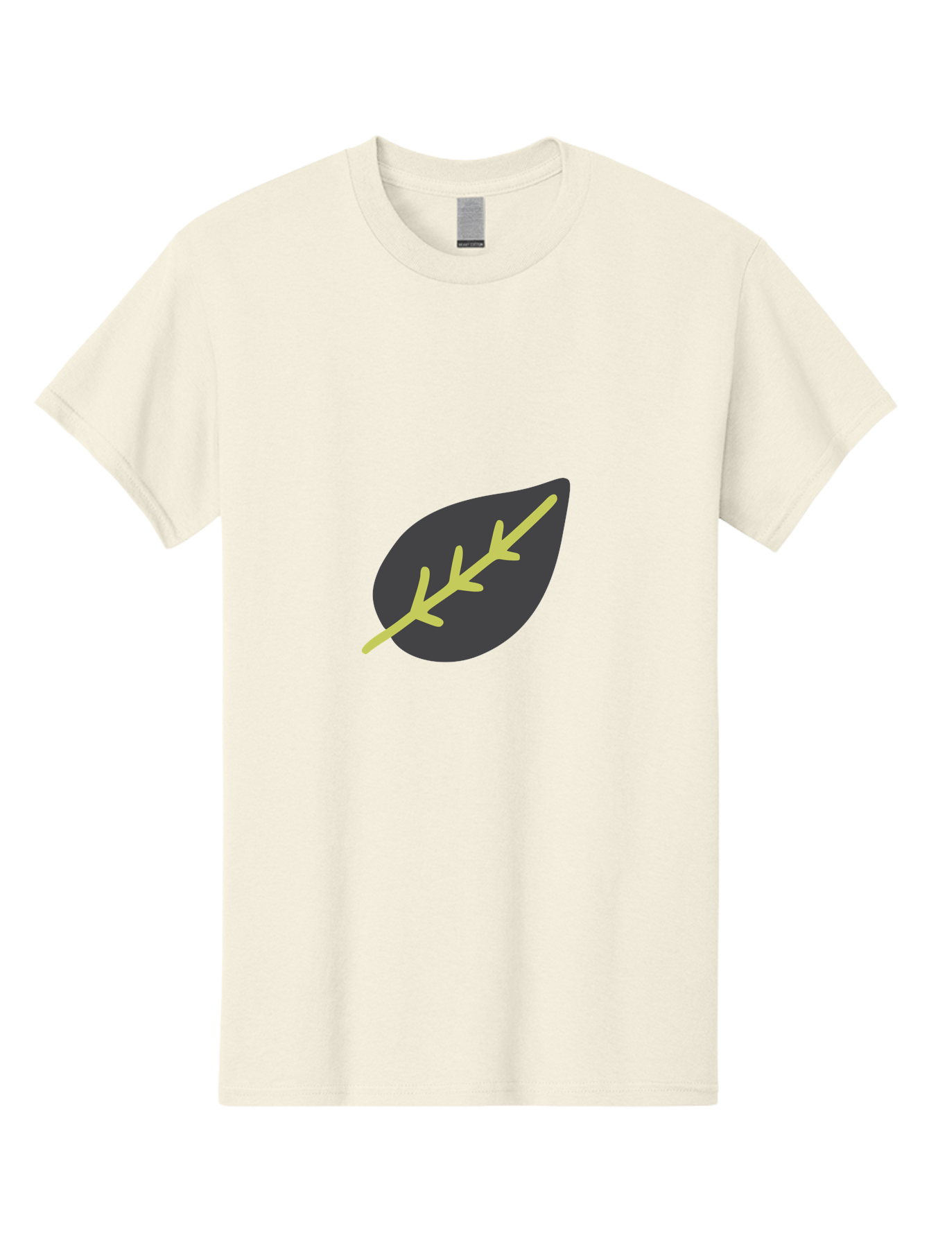 Black-Leaf Men'S Graphic Tee, 100% Cotton, Comfortable Casual Summer Wear, Machine Washable, Simple Leaf Design, Minimalist Illustration, Dark Leaf With Yellow Veins, Leaf Icon, Nature Symbol, Eco-Friendly Graphic Aad675 15