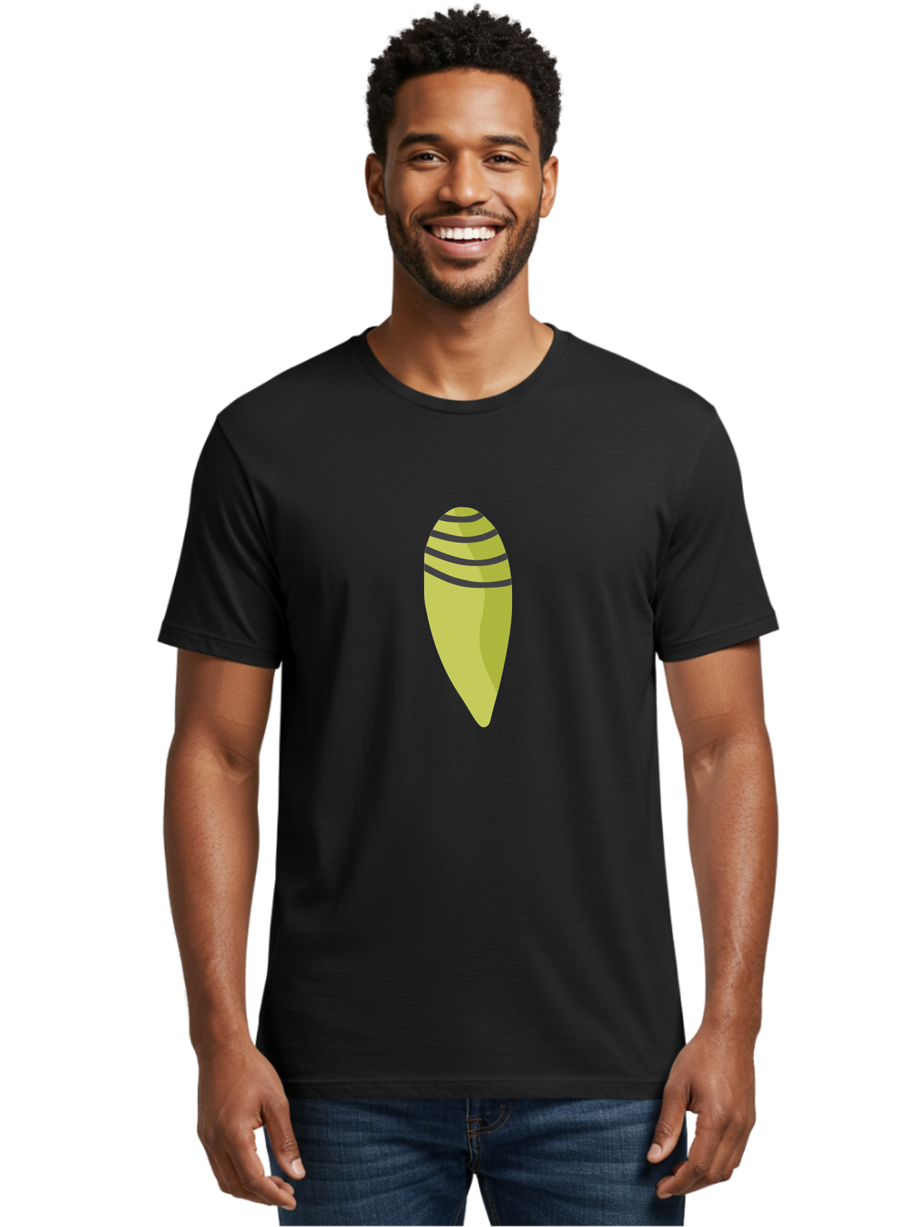 Conch-Shell Men'S Graphic Tee, 100% Cotton, Comfortable Casual Summer Wear, Machine Washable, Conch Shell, Seashell, Ocean Shell, Striped Shell, Yellow Shell, Black Stripes, Sea Creature, Marine Life, Beach Finds, Coastal Decor, Aad687 12