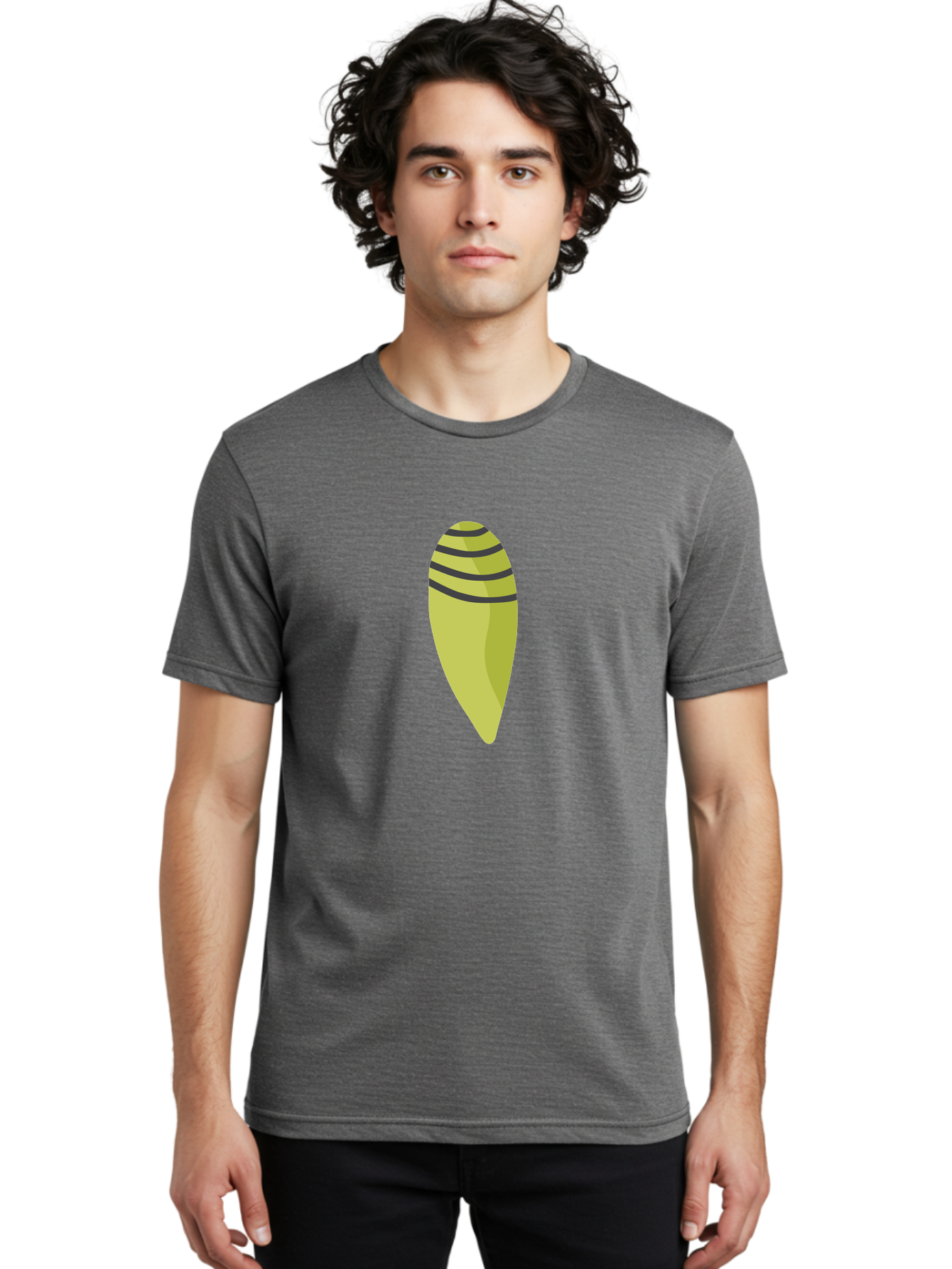Conch-Shell Men'S Graphic Tee, 100% Cotton, Comfortable Casual Summer Wear, Machine Washable, Conch Shell, Seashell, Ocean Shell, Striped Shell, Yellow Shell, Black Stripes, Sea Creature, Marine Life, Beach Finds, Coastal Decor, Aad687 20