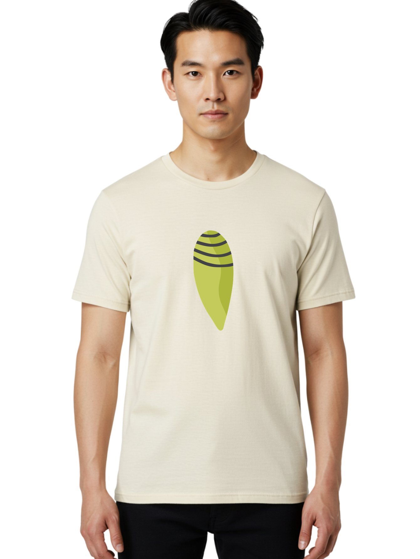 Conch-Shell Men'S Graphic Tee, 100% Cotton, Comfortable Casual Summer Wear, Machine Washable, Conch Shell, Seashell, Ocean Shell, Striped Shell, Yellow Shell, Black Stripes, Sea Creature, Marine Life, Beach Finds, Coastal Decor, Aad687 26