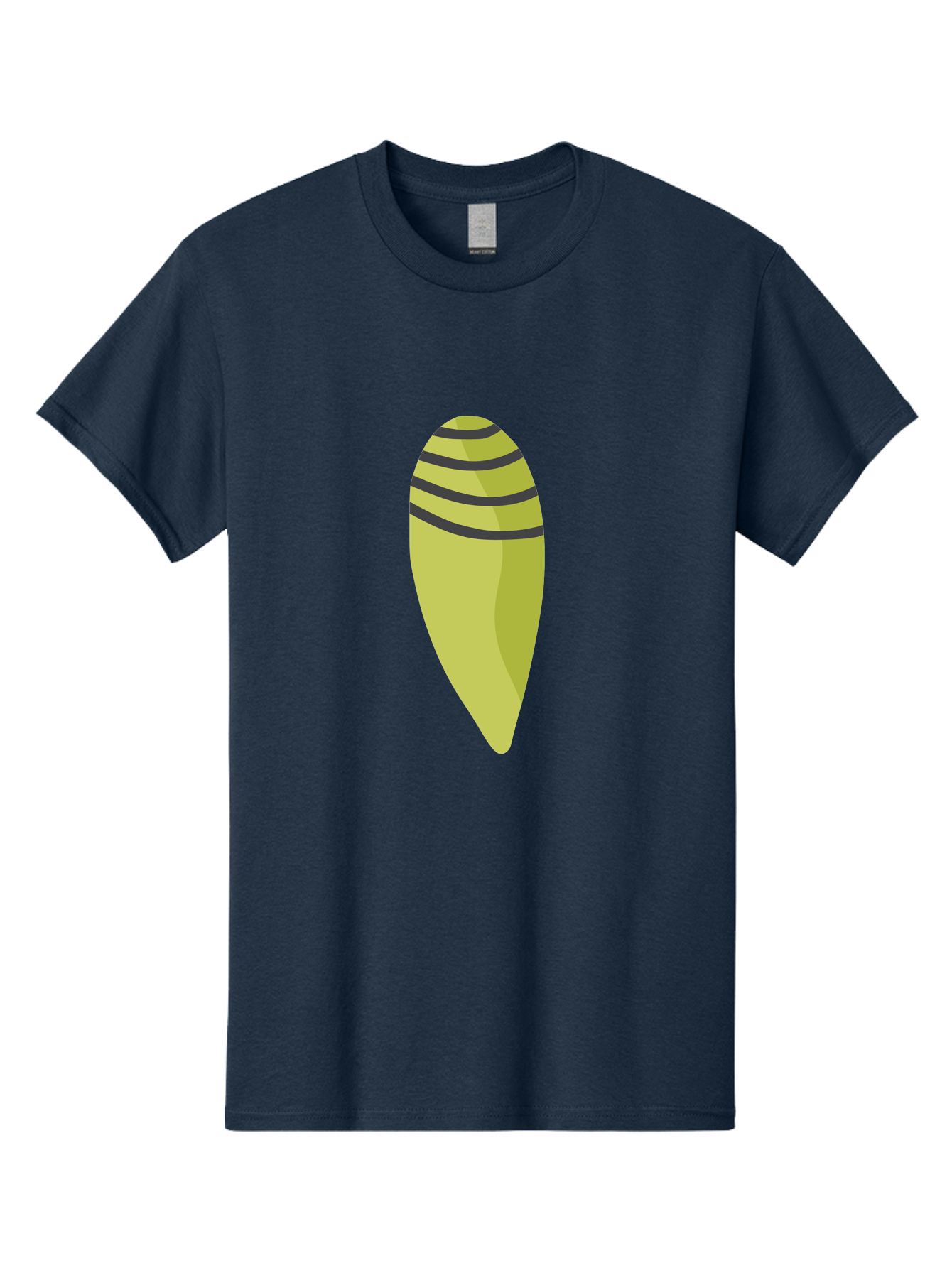 Conch-Shell Men'S Graphic Tee, 100% Cotton, Comfortable Casual Summer Wear, Machine Washable, Conch Shell, Seashell, Ocean Shell, Striped Shell, Yellow Shell, Black Stripes, Sea Creature, Marine Life, Beach Finds, Coastal Decor, Aad687 3