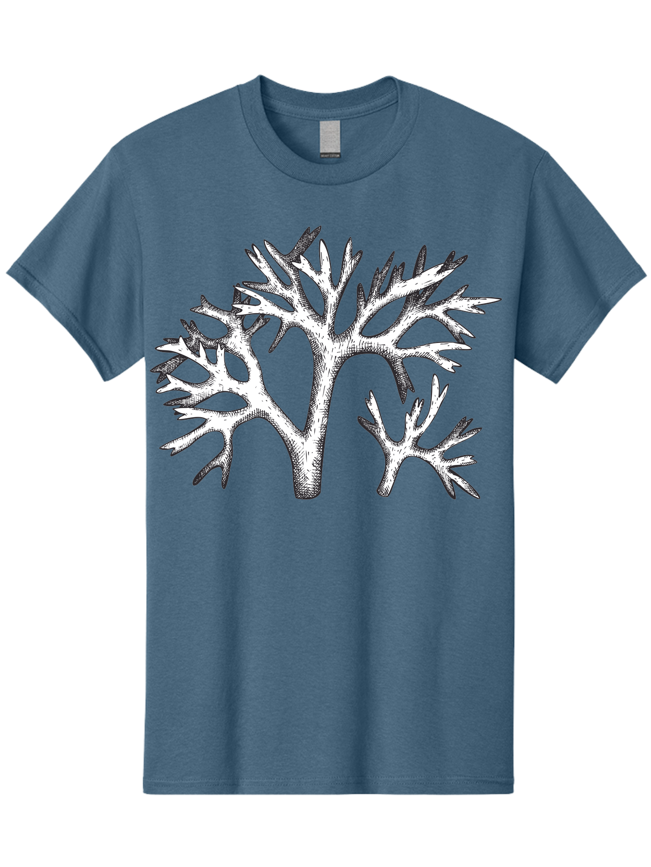 Coral-3 Men'S Graphic Tee, 100% Cotton, Comfortable Casual Summer Wear, Machine Washable, Coral Reefs, Marine Life, Ocean Creatures, Underwater World, Coral Branches, Black And White Illustration, Detailed Drawing, Abstract Shapes Aad690 17