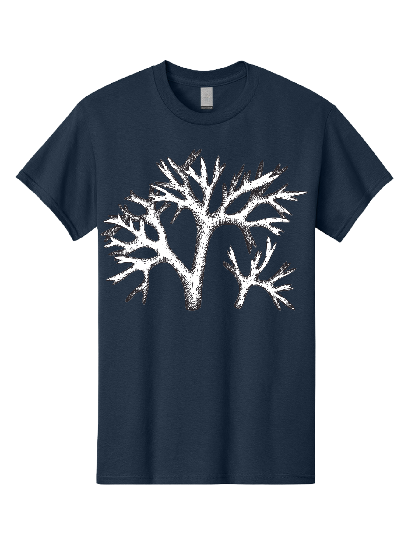 Coral-3 Men'S Graphic Tee, 100% Cotton, Comfortable Casual Summer Wear, Machine Washable, Coral Reefs, Marine Life, Ocean Creatures, Underwater World, Coral Branches, Black And White Illustration, Detailed Drawing, Abstract Shapes Aad690 25