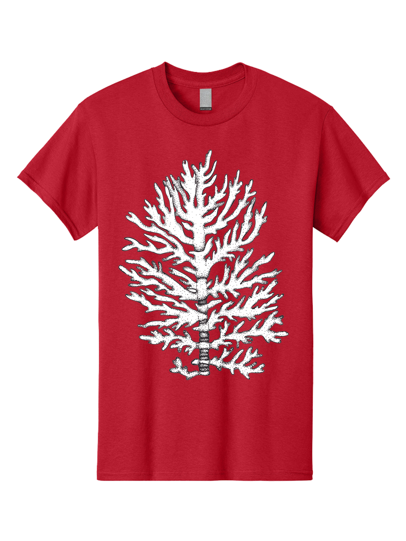 Coral Men'S Graphic Tee, 100% Cotton, Comfortable Casual Summer Wear, Machine Washable, White Coral, Branching Coral, Detailed Illustration, Marine Life, Ocean Creatures, Intricate Design, Coral Reef, Underwater World, Sea Life, Aad691 25