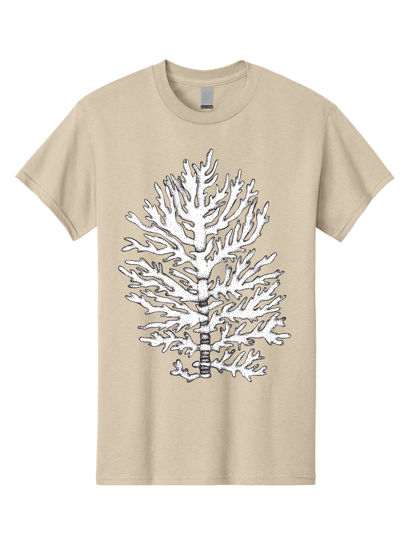 Coral Men'S Graphic Tee, 100% Cotton, Comfortable Casual Summer Wear, Machine Washable, White Coral, Branching Coral, Detailed Illustration, Marine Life, Ocean Creatures, Intricate Design, Coral Reef, Underwater World, Sea Life, Aad691 1