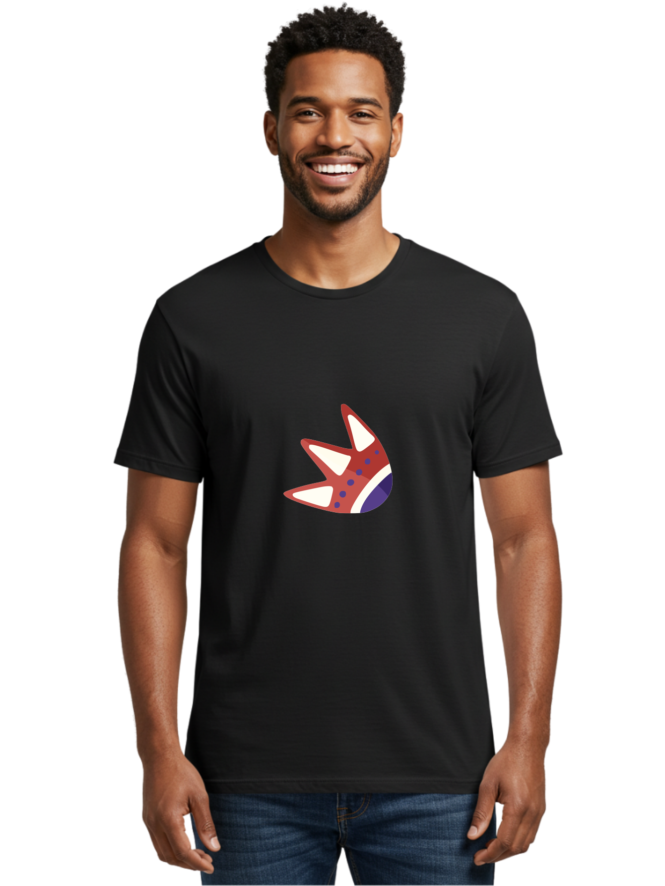 Dinosaur-Foot Men'S Graphic Tee, 100% Cotton, Comfortable Casual Summer Wear, Machine Washable, Shark Mouth, Cartoon Style, Sharp Teeth, Red And White, Blue Spots, Underwater Creature, Ocean Animal, Cartoon Character Aad695 28