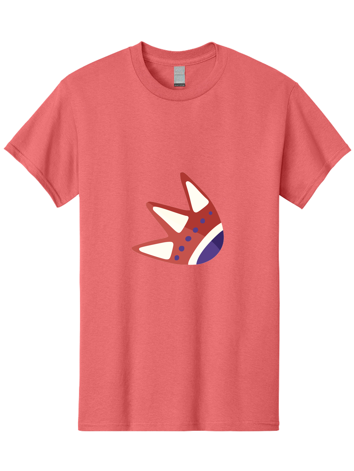 Dinosaur-Foot Men'S Graphic Tee, 100% Cotton, Comfortable Casual Summer Wear, Machine Washable, Shark Mouth, Cartoon Style, Sharp Teeth, Red And White, Blue Spots, Underwater Creature, Ocean Animal, Cartoon Character Aad695 25