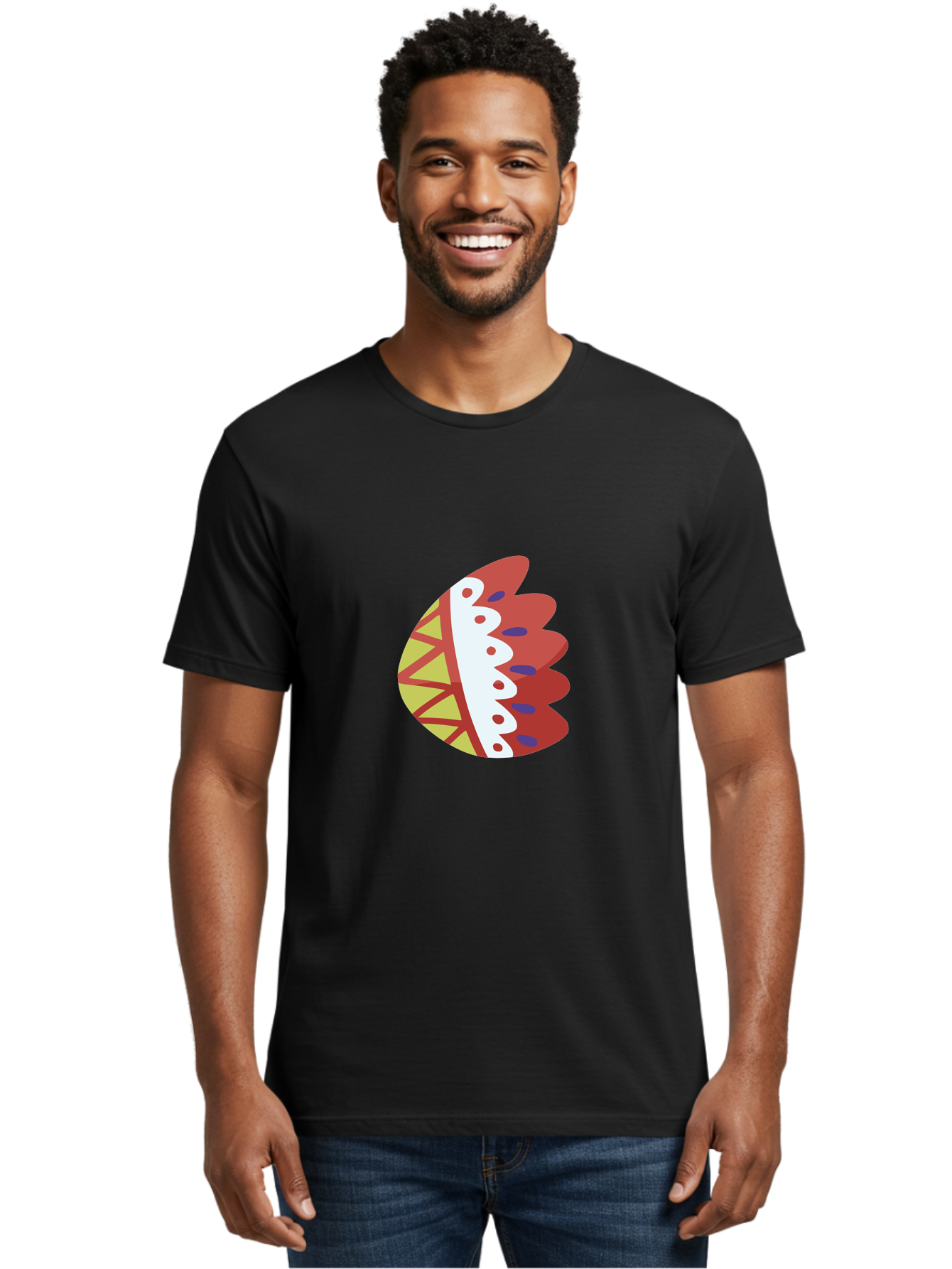 Headdress-Feather Men'S Graphic Tee, 100% Cotton, Comfortable Casual Summer Wear, Machine Washable, Stylish Footwear, Athletic Shoe, Sneaker Design, Colorful Patterns, Sporty Vibe, Modern Fashion, Comfortable Shoes Aad704 18