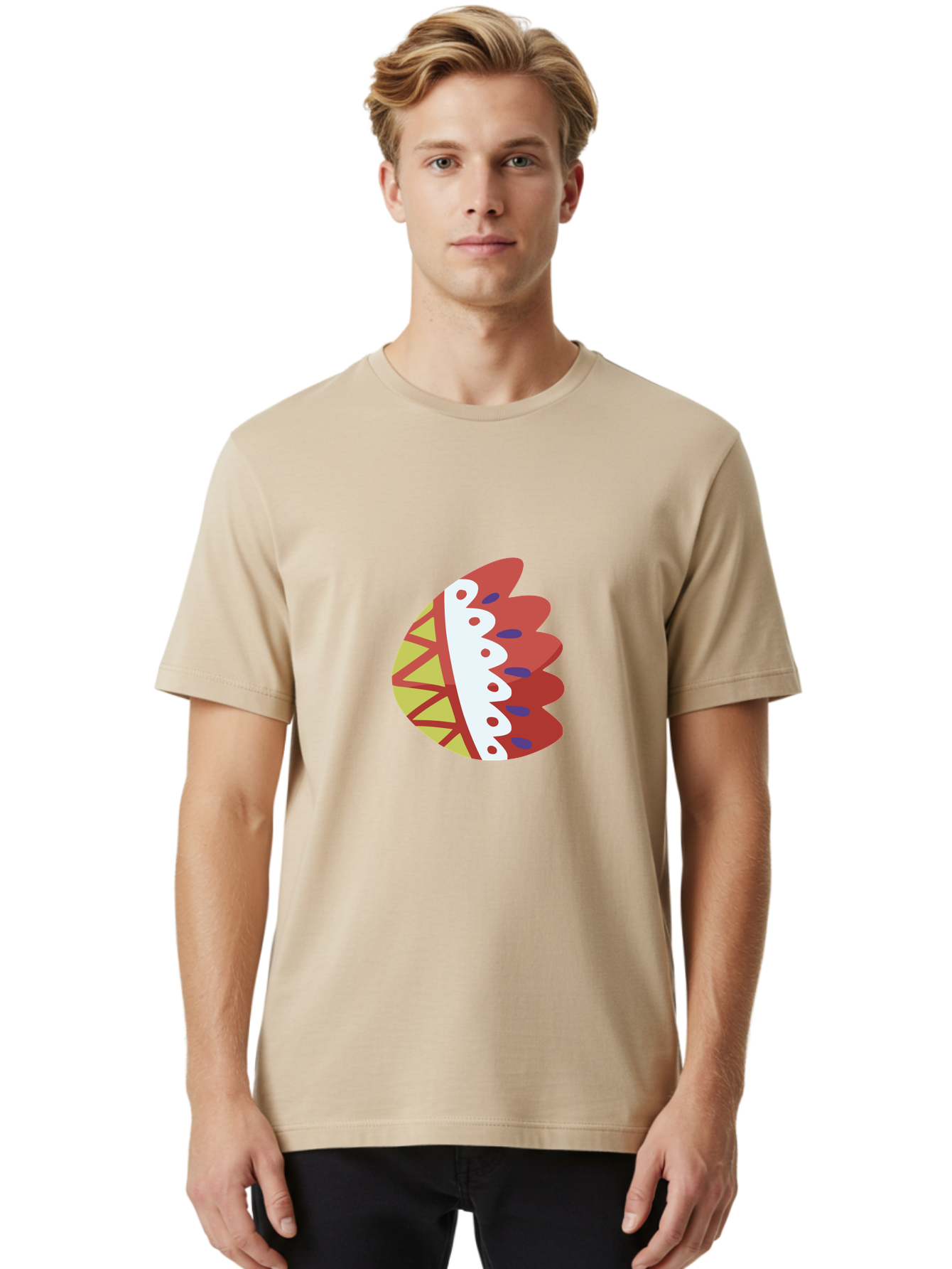 Headdress-Feather Men'S Graphic Tee, 100% Cotton, Comfortable Casual Summer Wear, Machine Washable, Stylish Footwear, Athletic Shoe, Sneaker Design, Colorful Patterns, Sporty Vibe, Modern Fashion, Comfortable Shoes Aad704 14