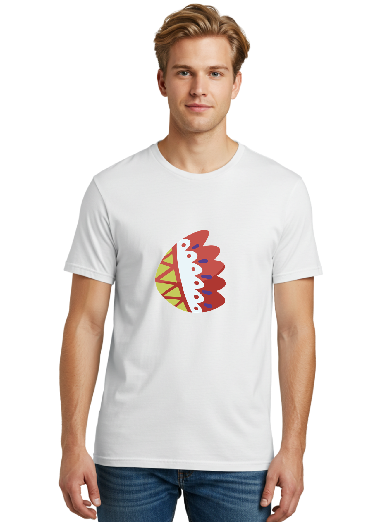 Headdress-Feather Men'S Graphic Tee, 100% Cotton, Comfortable Casual Summer Wear, Machine Washable, Stylish Footwear, Athletic Shoe, Sneaker Design, Colorful Patterns, Sporty Vibe, Modern Fashion, Comfortable Shoes Aad704 4