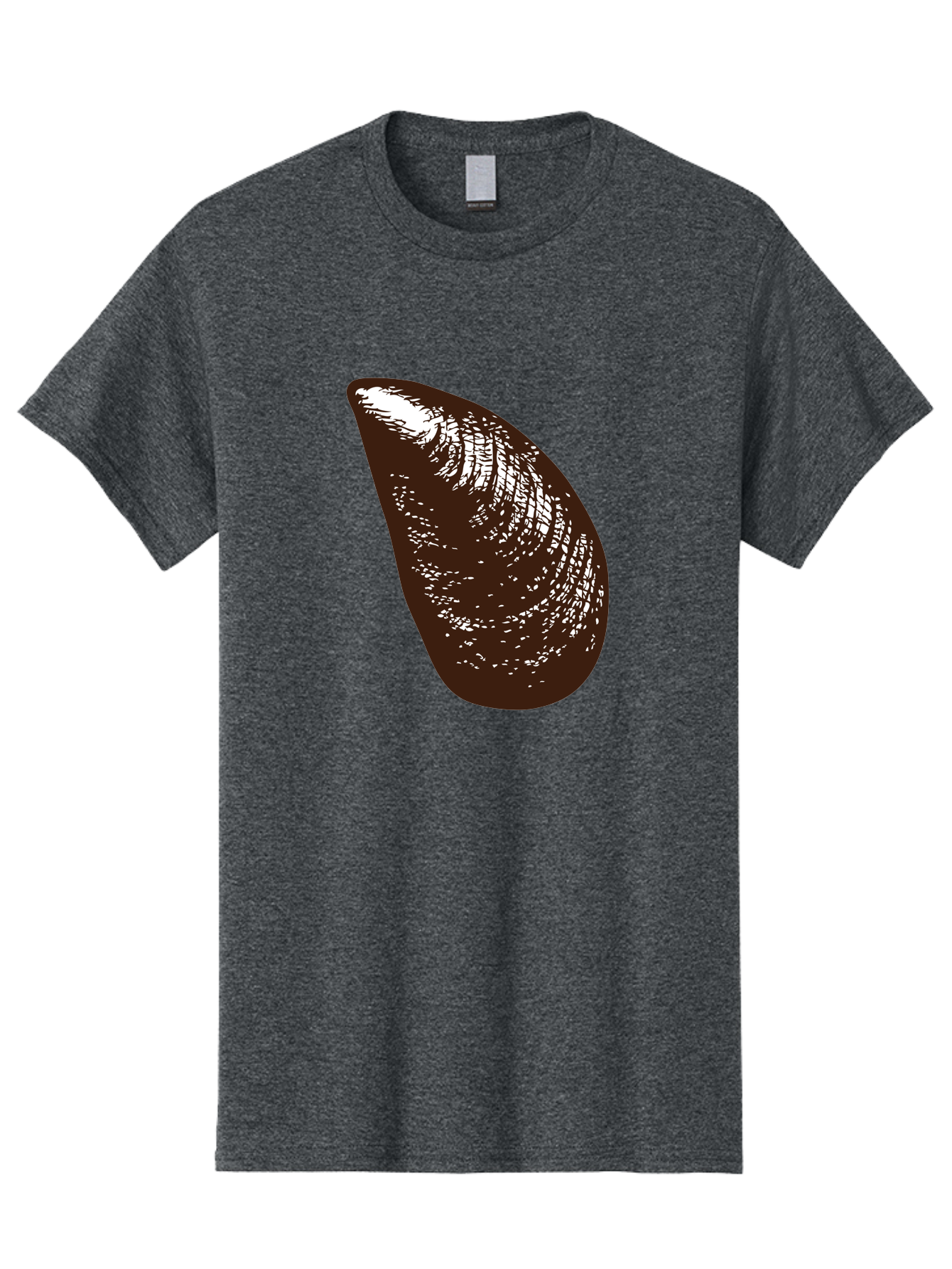 Mussel Men'S Graphic Tee, 100% Cotton, Comfortable Casual Summer Wear, Machine Washable, Mussel Shell, Seafood, Ocean Delicacy, Dark Brown Shell, White Highlights, Textured Surface, Marine Life, Culinary Delight Aad724 13