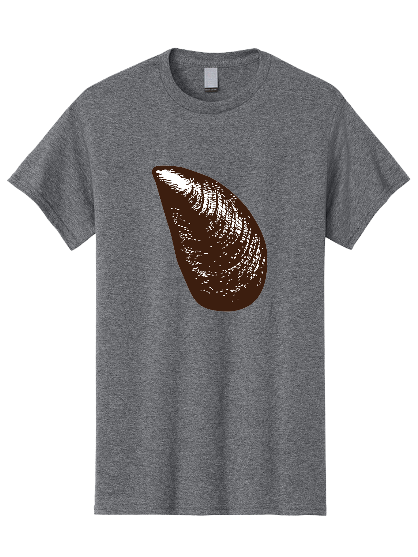 Mussel Men'S Graphic Tee, 100% Cotton, Comfortable Casual Summer Wear, Machine Washable, Mussel Shell, Seafood, Ocean Delicacy, Dark Brown Shell, White Highlights, Textured Surface, Marine Life, Culinary Delight Aad724 7