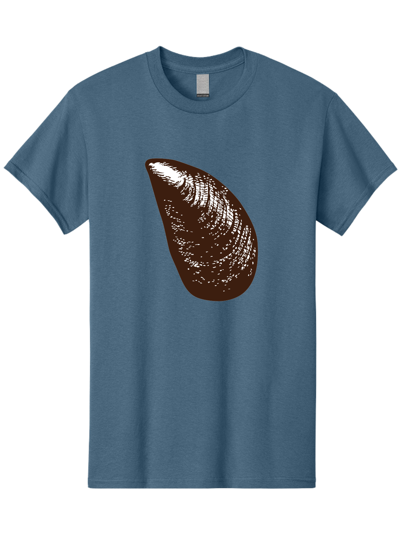 Mussel Men'S Graphic Tee, 100% Cotton, Comfortable Casual Summer Wear, Machine Washable, Mussel Shell, Seafood, Ocean Delicacy, Dark Brown Shell, White Highlights, Textured Surface, Marine Life, Culinary Delight Aad724 21