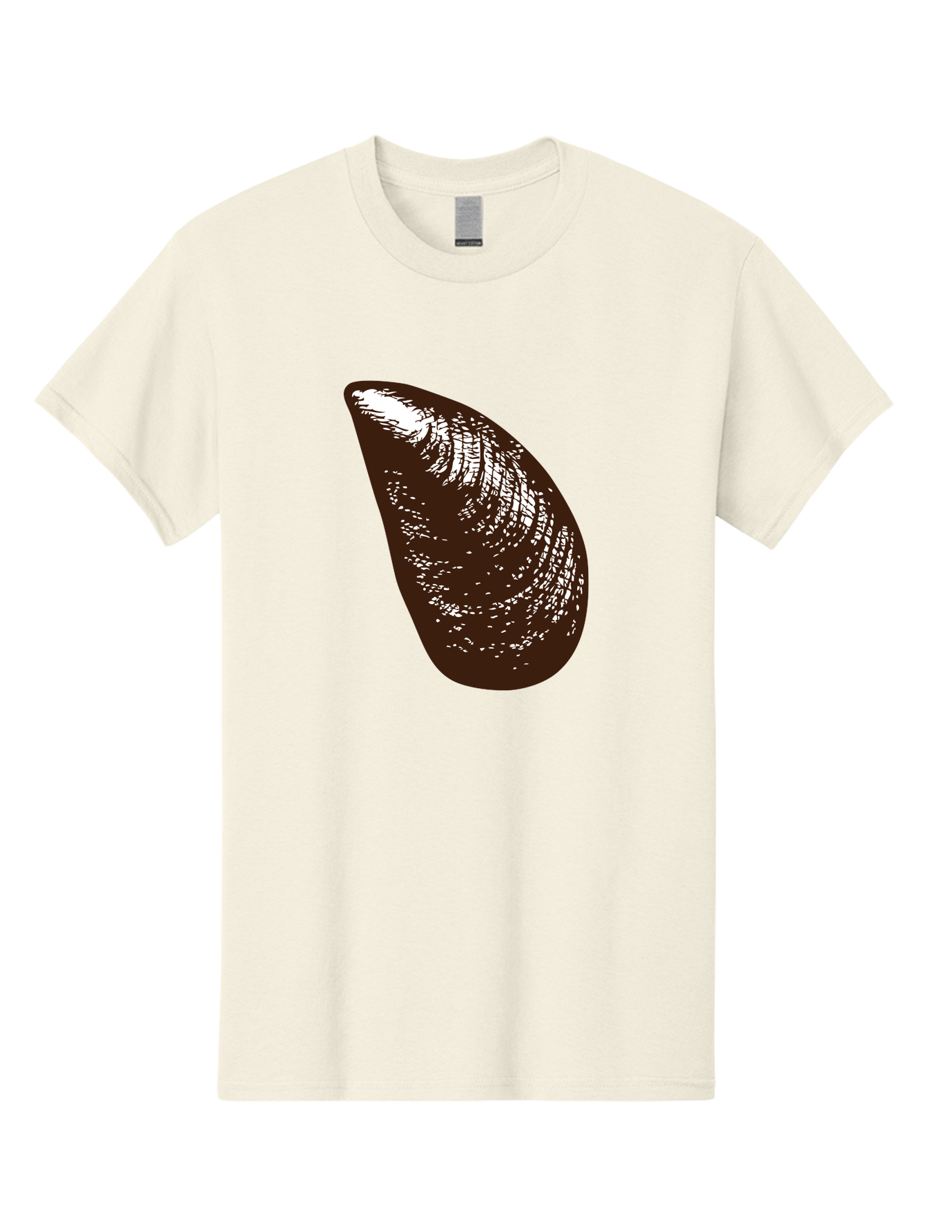 Mussel Men'S Graphic Tee, 100% Cotton, Comfortable Casual Summer Wear, Machine Washable, Mussel Shell, Seafood, Ocean Delicacy, Dark Brown Shell, White Highlights, Textured Surface, Marine Life, Culinary Delight Aad724 1