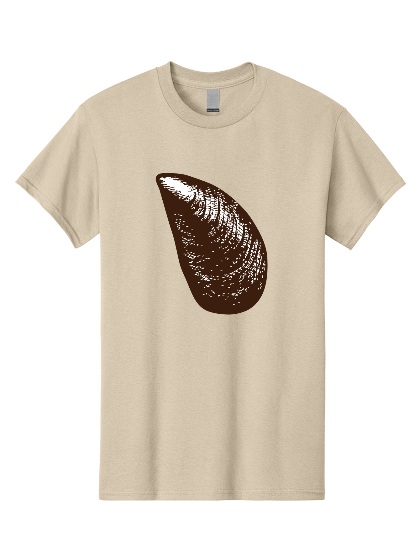Mussel Men'S Graphic Tee, 100% Cotton, Comfortable Casual Summer Wear, Machine Washable, Mussel Shell, Seafood, Ocean Delicacy, Dark Brown Shell, White Highlights, Textured Surface, Marine Life, Culinary Delight Aad724 19