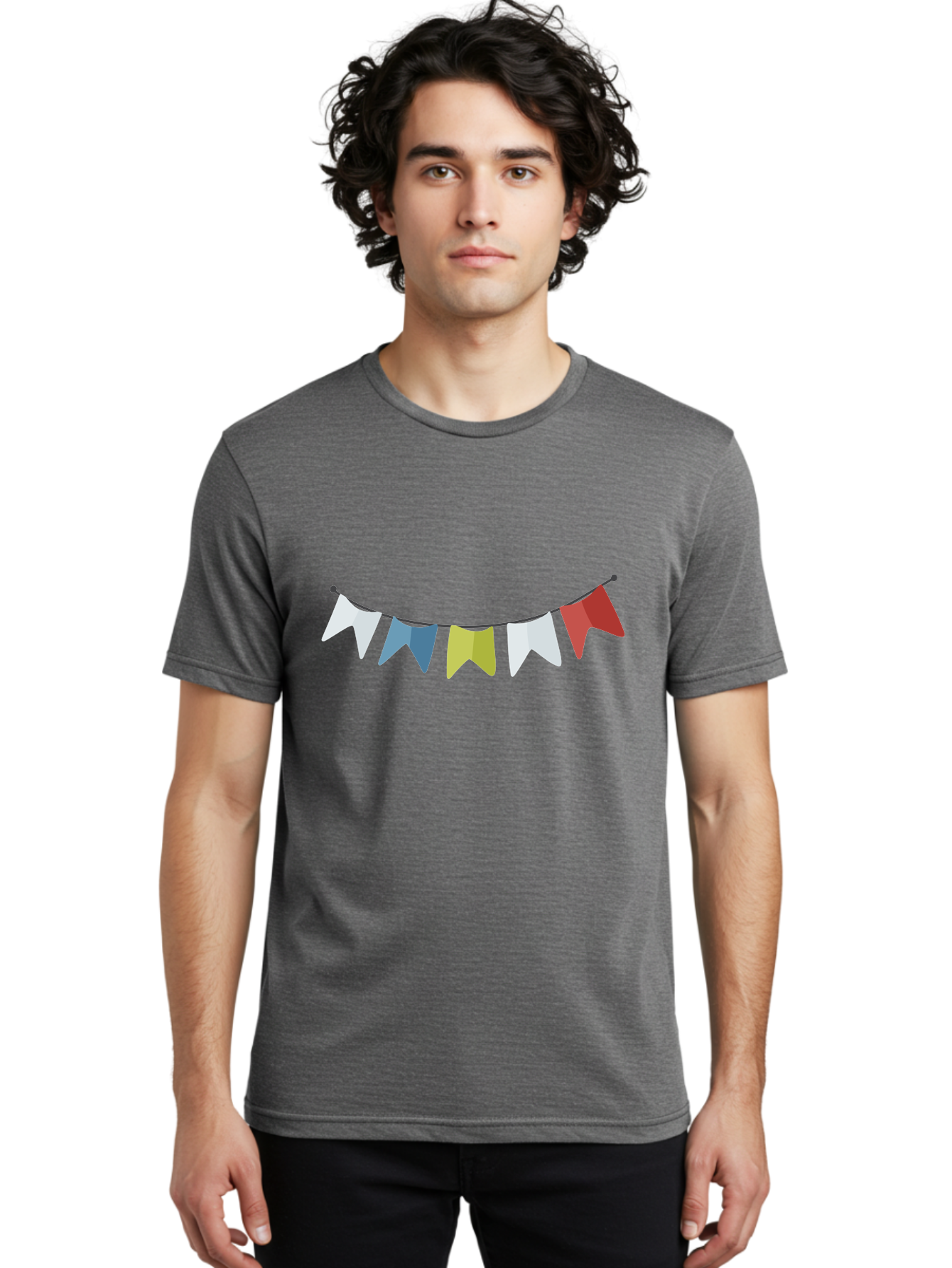 Party-Flags Men'S Graphic Tee, 100% Cotton, Comfortable Casual Summer Wear, Machine Washable, Colorful Party Flags, Festive Decorations, Celebration Bunting, Vibrant Pennants, Party Accessories, Festive Atmosphere, Event Decorations Aad729 16