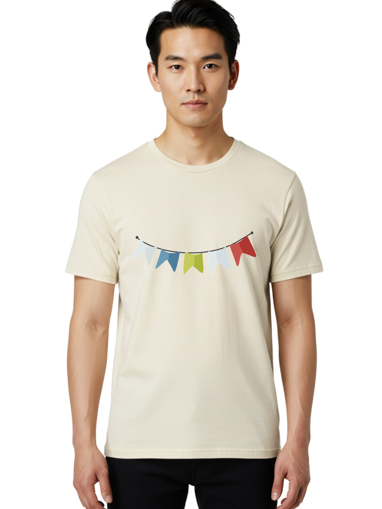 Party-Flags Men'S Graphic Tee, 100% Cotton, Comfortable Casual Summer Wear, Machine Washable, Colorful Party Flags, Festive Decorations, Celebration Bunting, Vibrant Pennants, Party Accessories, Festive Atmosphere, Event Decorations Aad729 14