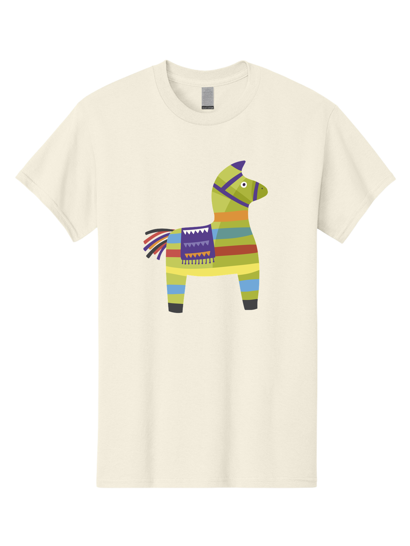 Pinata-Donkey Men'S Graphic Tee, 100% Cotton, Comfortable Casual Summer Wear, Machine Washable, Colorful Pinata Donkey, Festive Decor, Party Favors, Celebration, Cartoon Character, Vibrant Colors, Whimsical Design, Playful, Lively, Fun Aad732 25