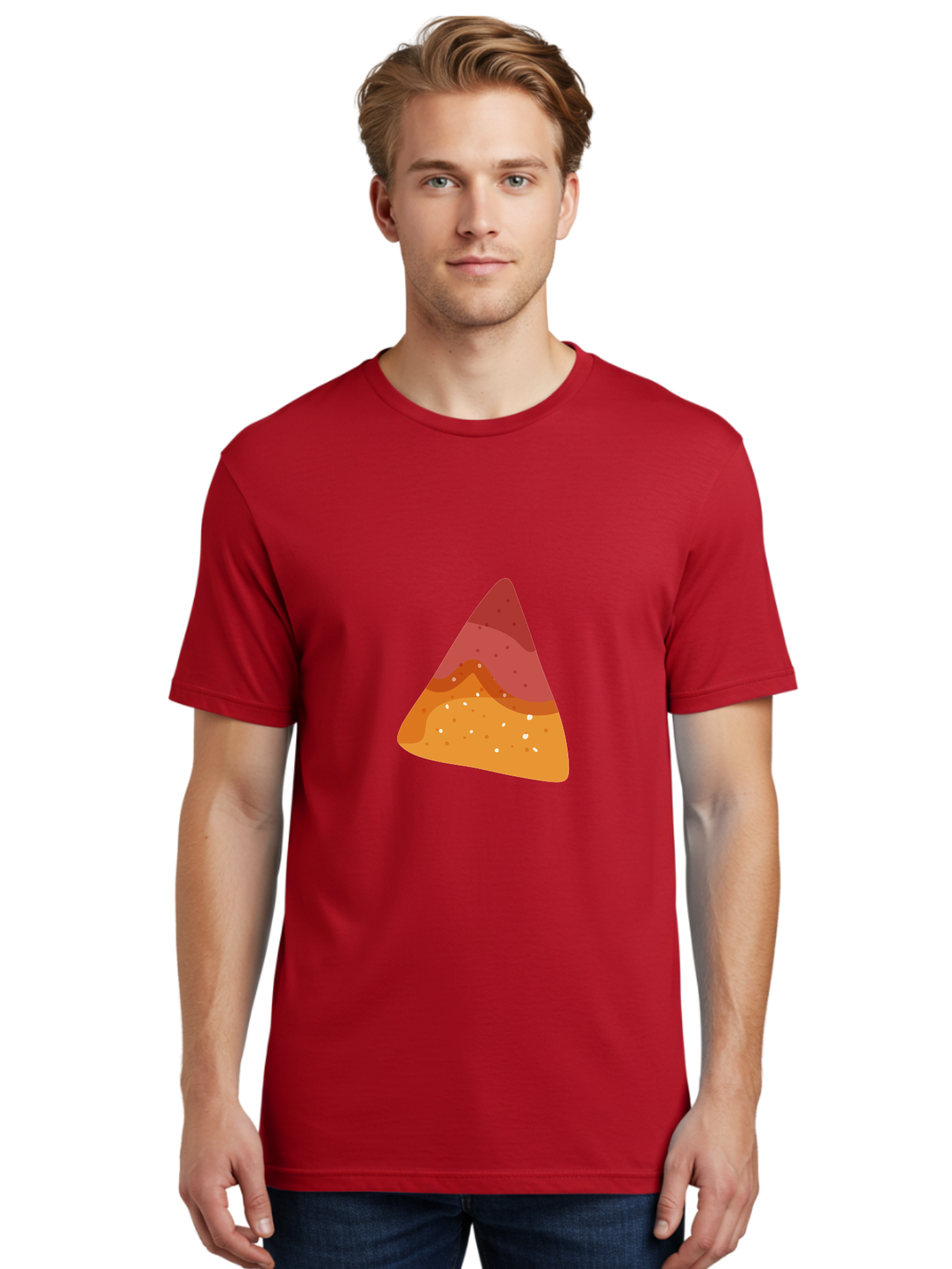 Pizza-Slice-1 Men'S Graphic Tee, 100% Cotton, Comfortable Casual Summer Wear, Machine Washable, Pizza Slice, Triangle Shape, Red Sauce, Melted Cheese, Savory Toppings, Italian Food, Delicious Treat, Tasty Snack, Cartoon Illustration Aad734 4