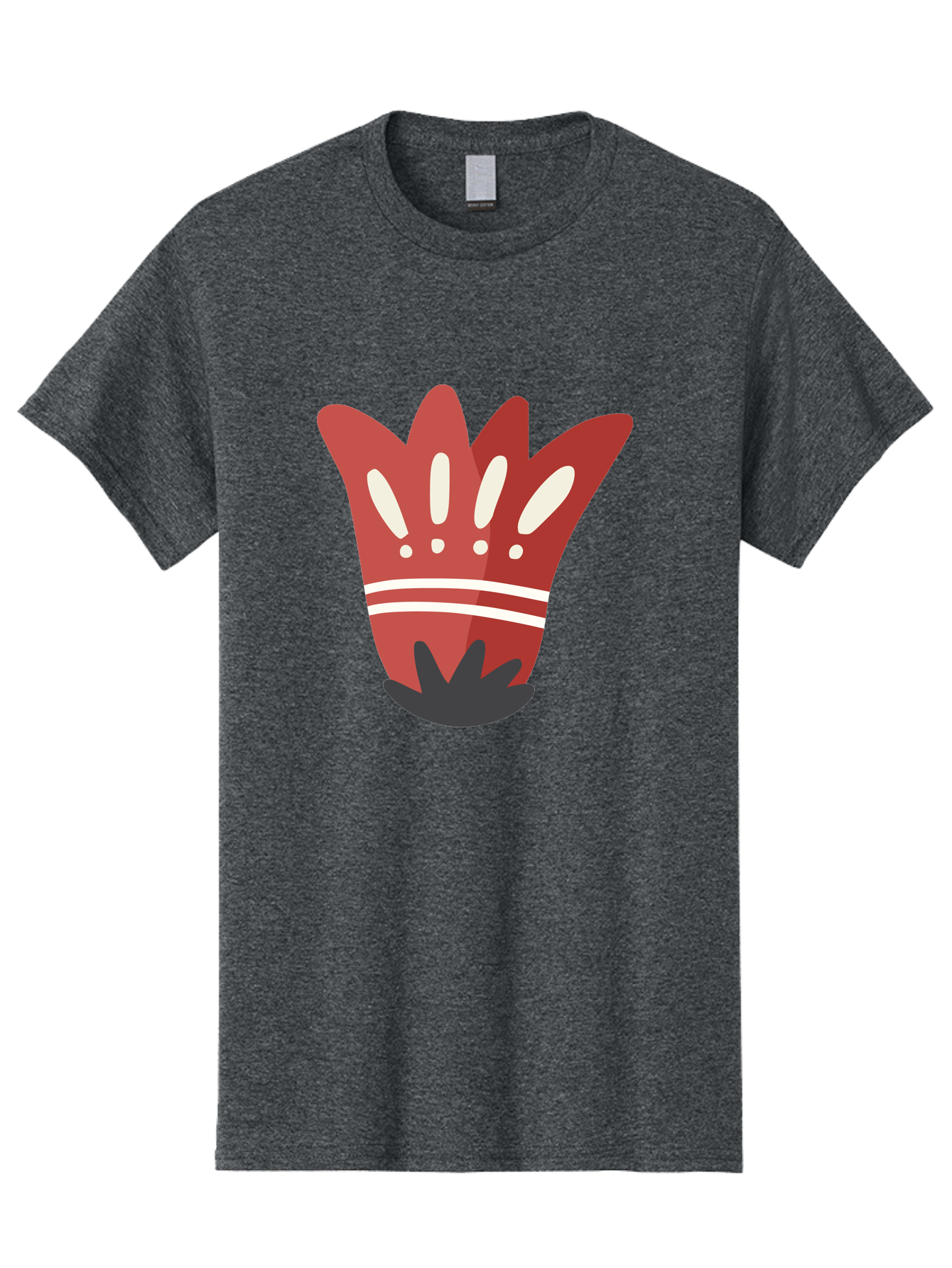 Red-Hand Men'S Graphic Tee, 100% Cotton, Comfortable Casual Summer Wear, Machine Washable, Red Hand Illustration, Hand With Fingers Spread, White Accents On Fingers, Symbol Or Gesture, Bold Design, Simple Shapes, Minimalist Style, Aad745 23